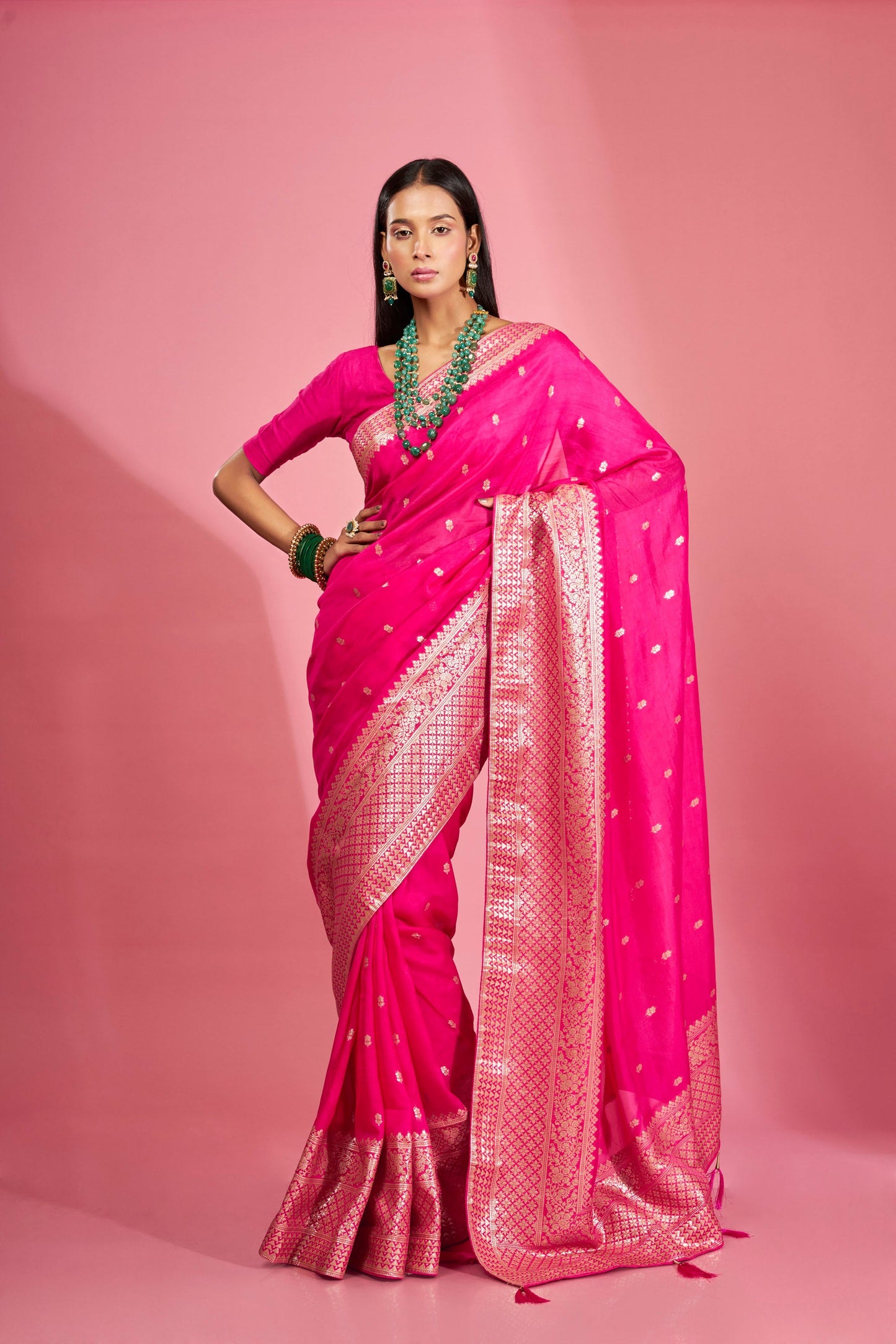 Regal Weave Shimmer Organza Saree