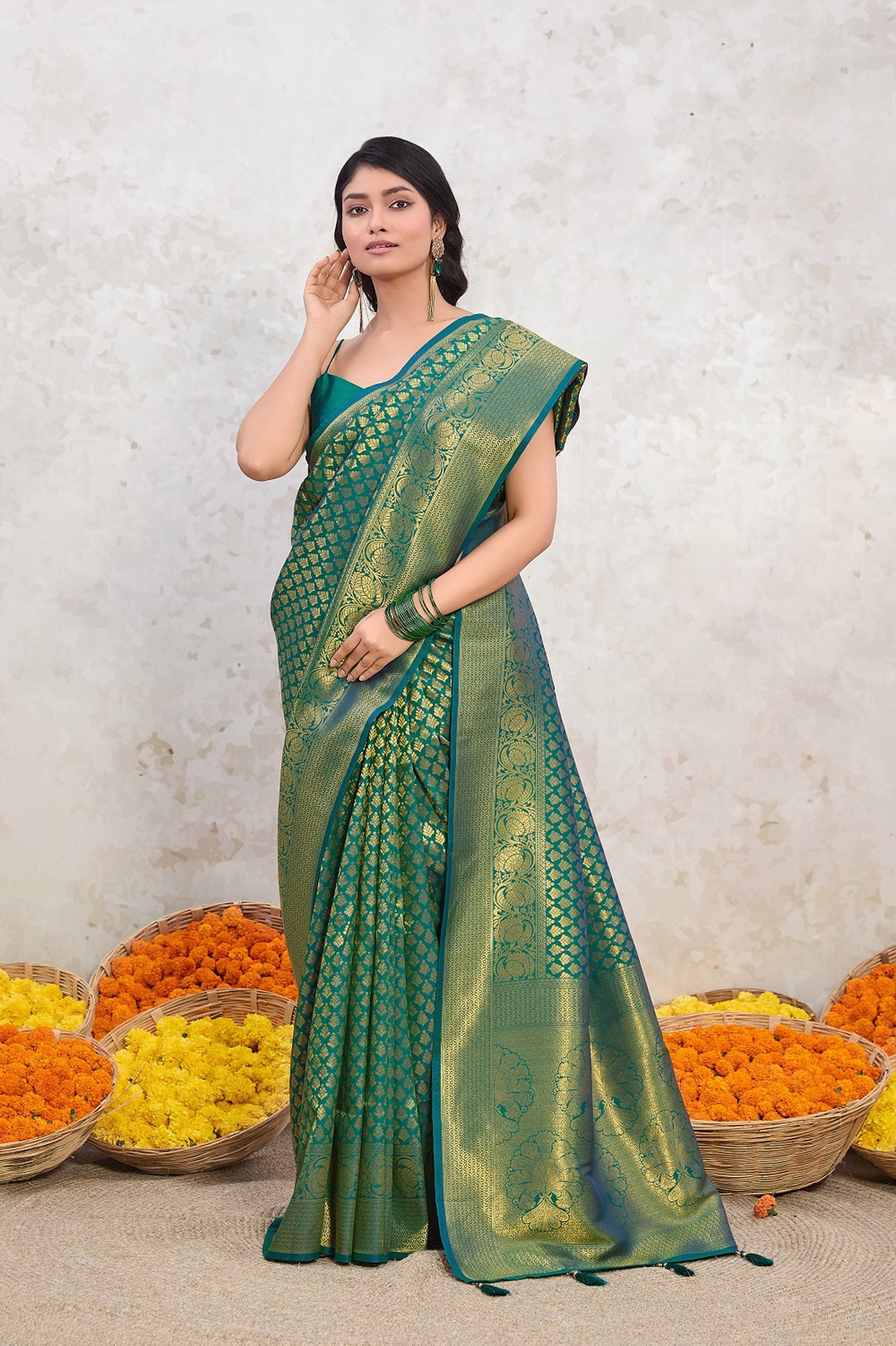 Heritage Green Kanjivaram Silk Saree