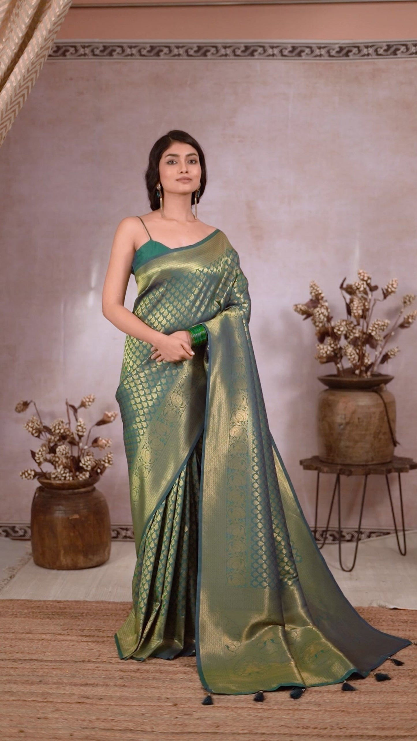 Heritage Green Kanjivaram Silk Saree