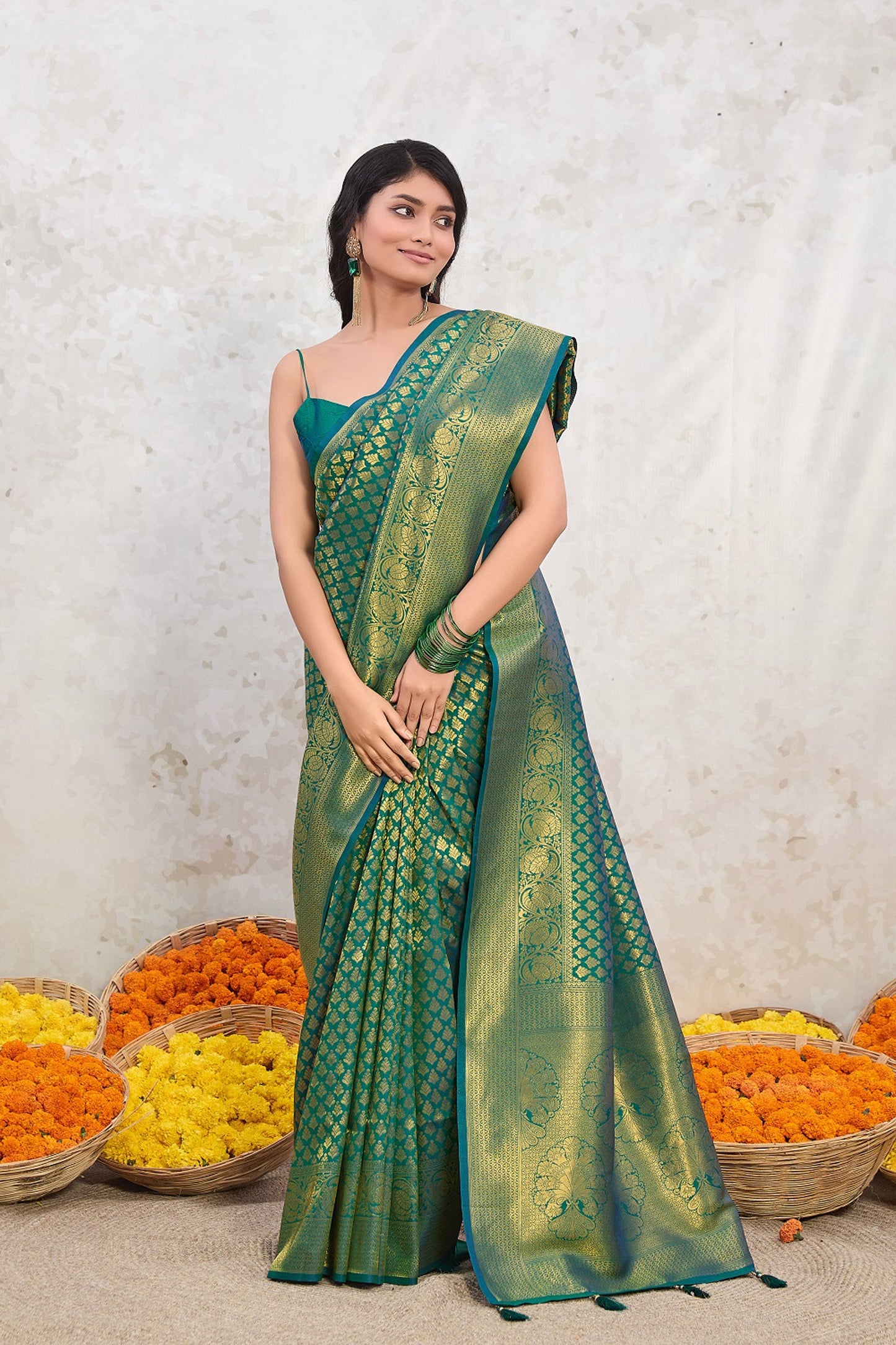 Heritage Green Kanjivaram Silk Saree