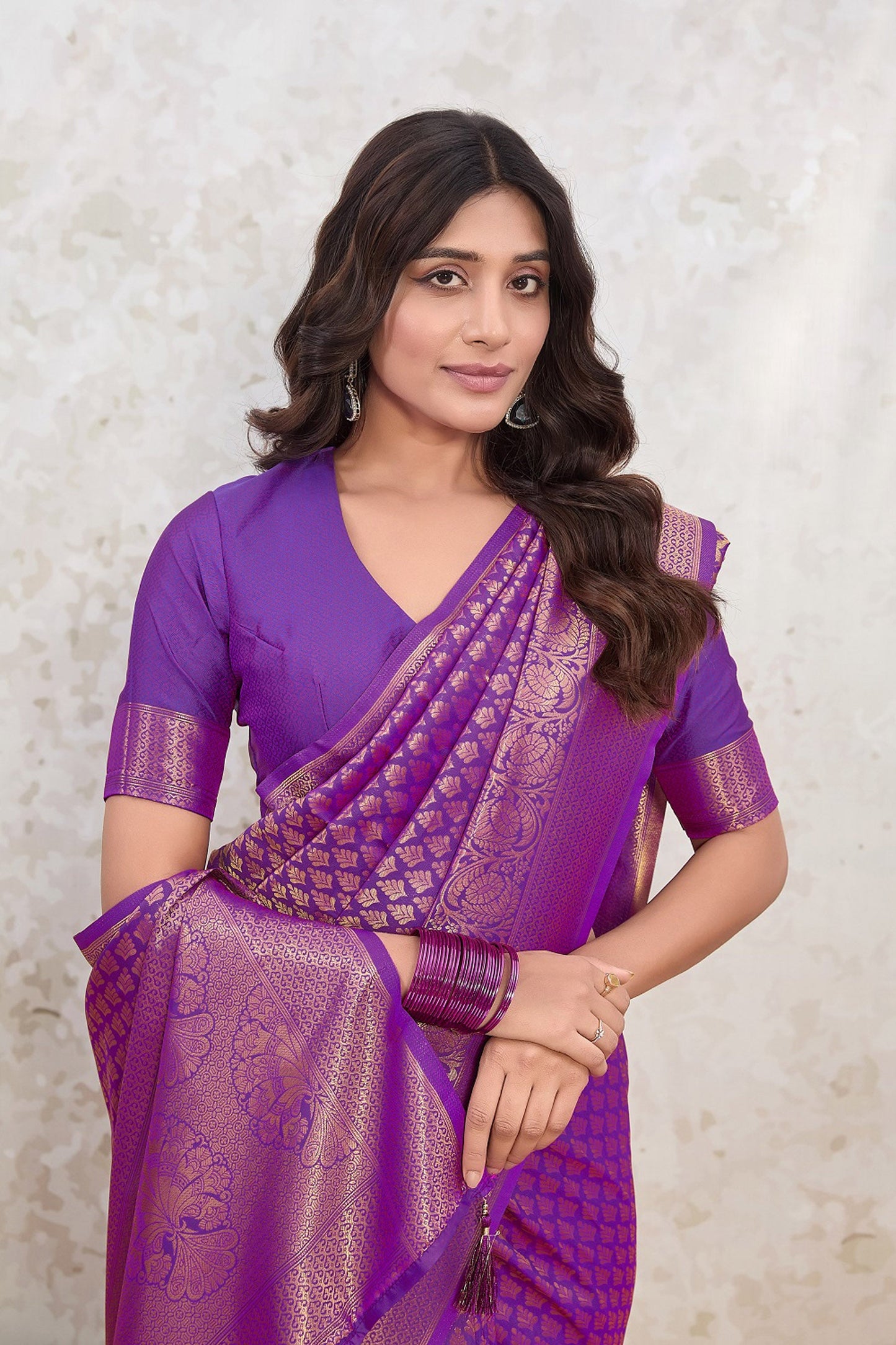 Royal Plum Kanjivaram Silk Saree