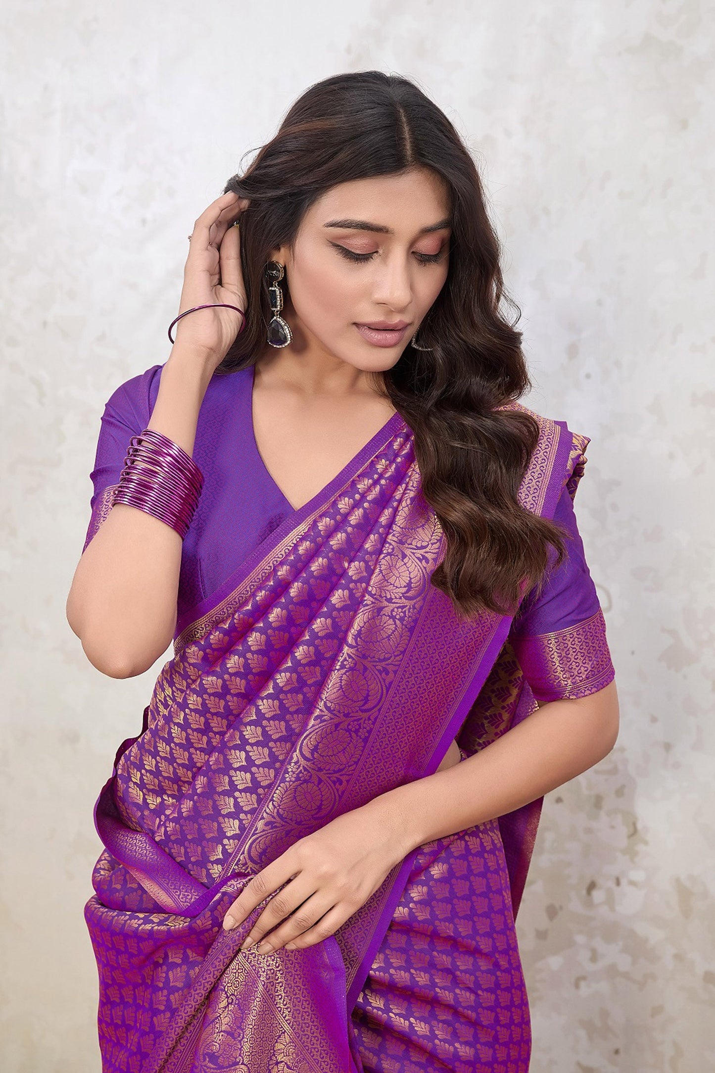 Royal Plum Kanjivaram Silk Saree