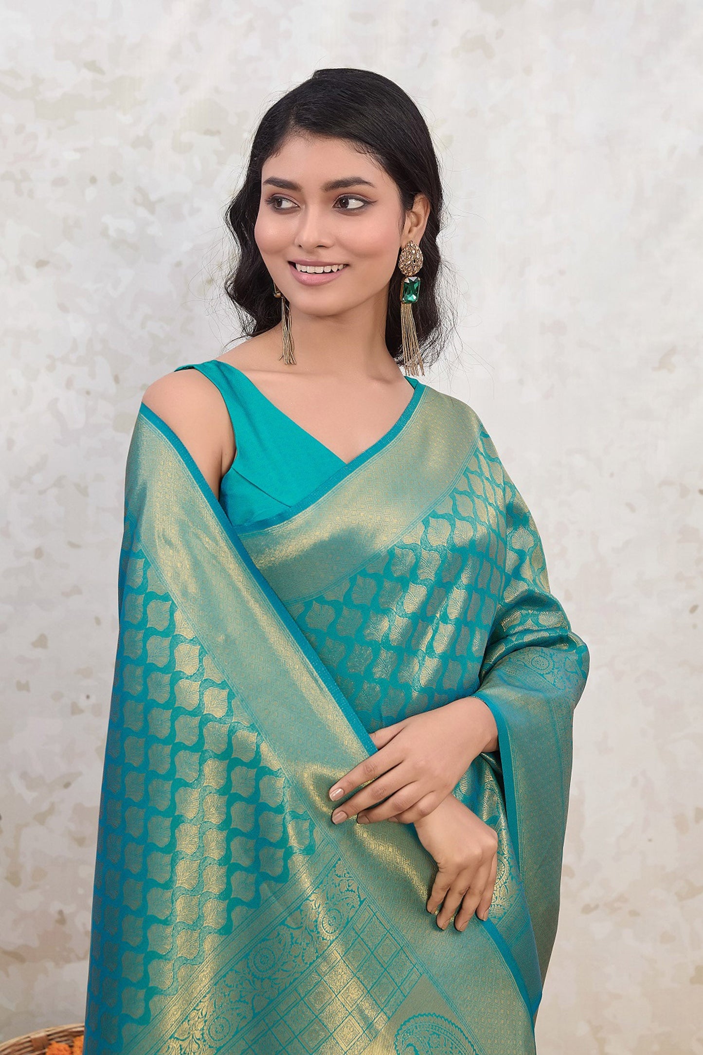 Rama Green Kanjivaram Silk Saree