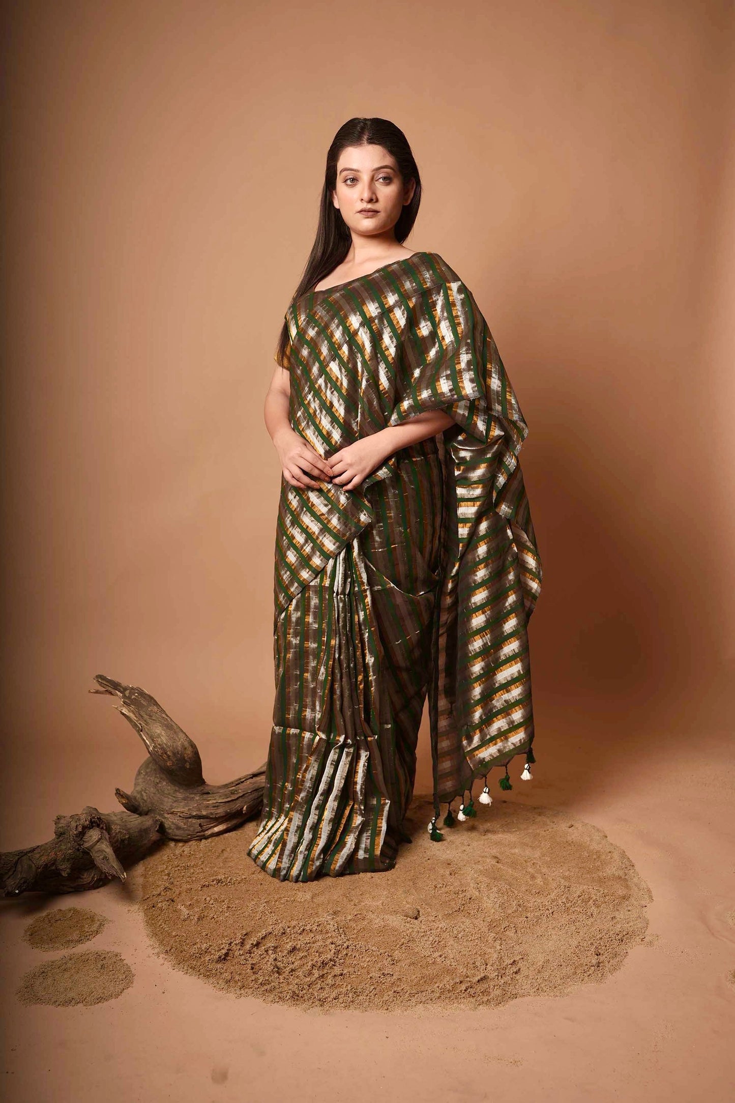 Rekha | Multicolour Handloom Cotton Saree