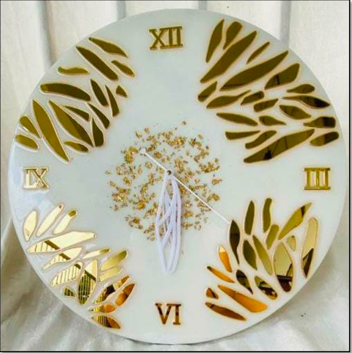 Abstract Gold Foil Resin Wall Clock | Luxury Wall - Abstract Art - Wall Clock By Rank Never Retire