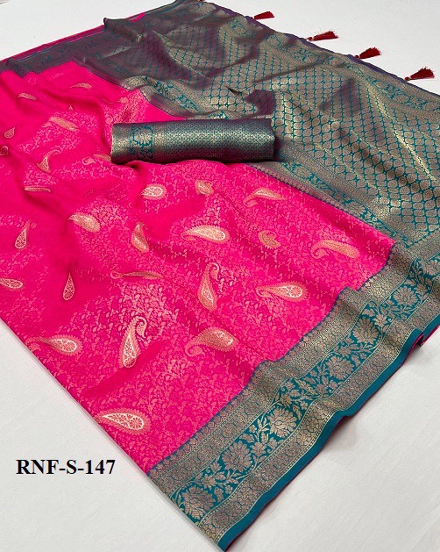 Pink Zari Kanjivaram Silk Saree