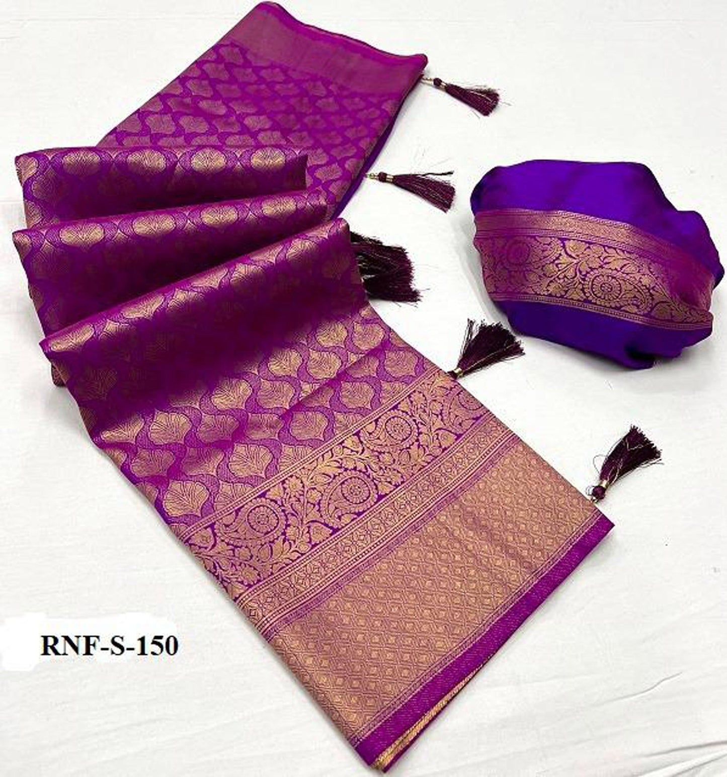 Violet Charm Purple Festive Silk Saree