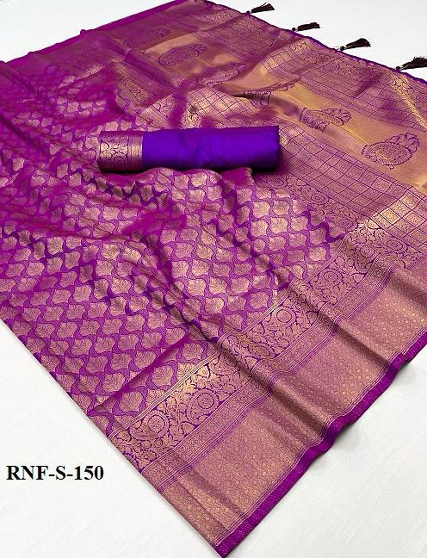 Violet Charm Purple Festive Silk Saree