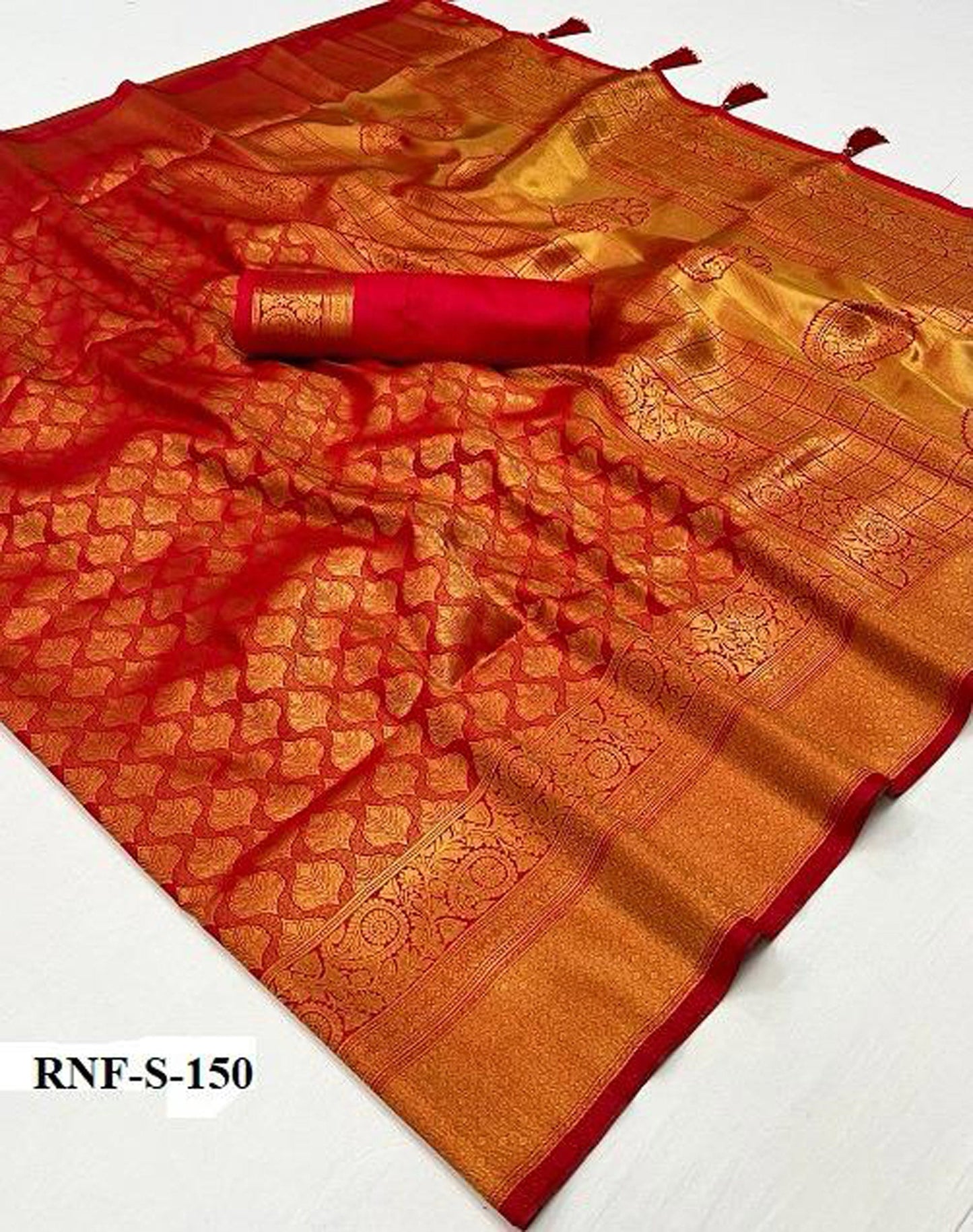 Crimson Glory: Traditional Red Silk Saree