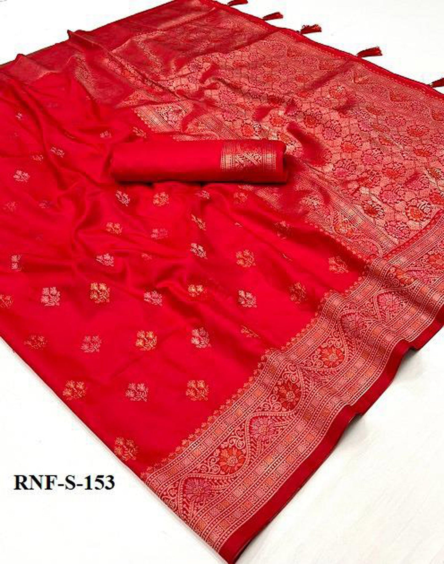 Red Zari Woven Viscose Silk Saree