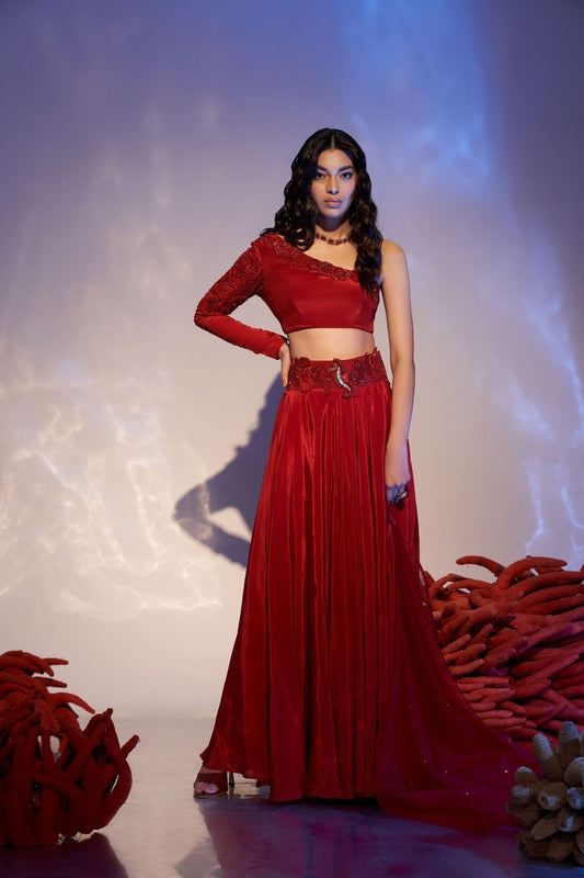 Radiant Red Palazzo Set