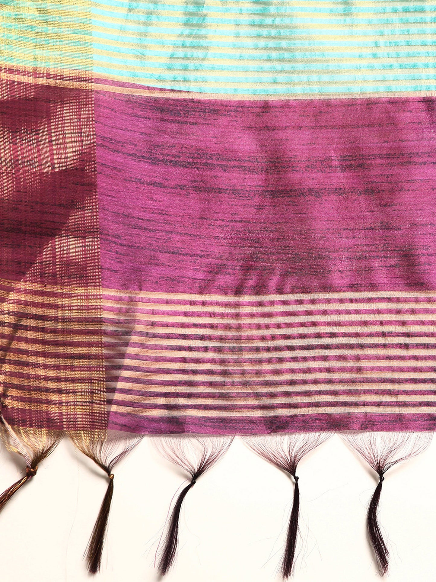 Wine Tussar Silk saree with Temple Border