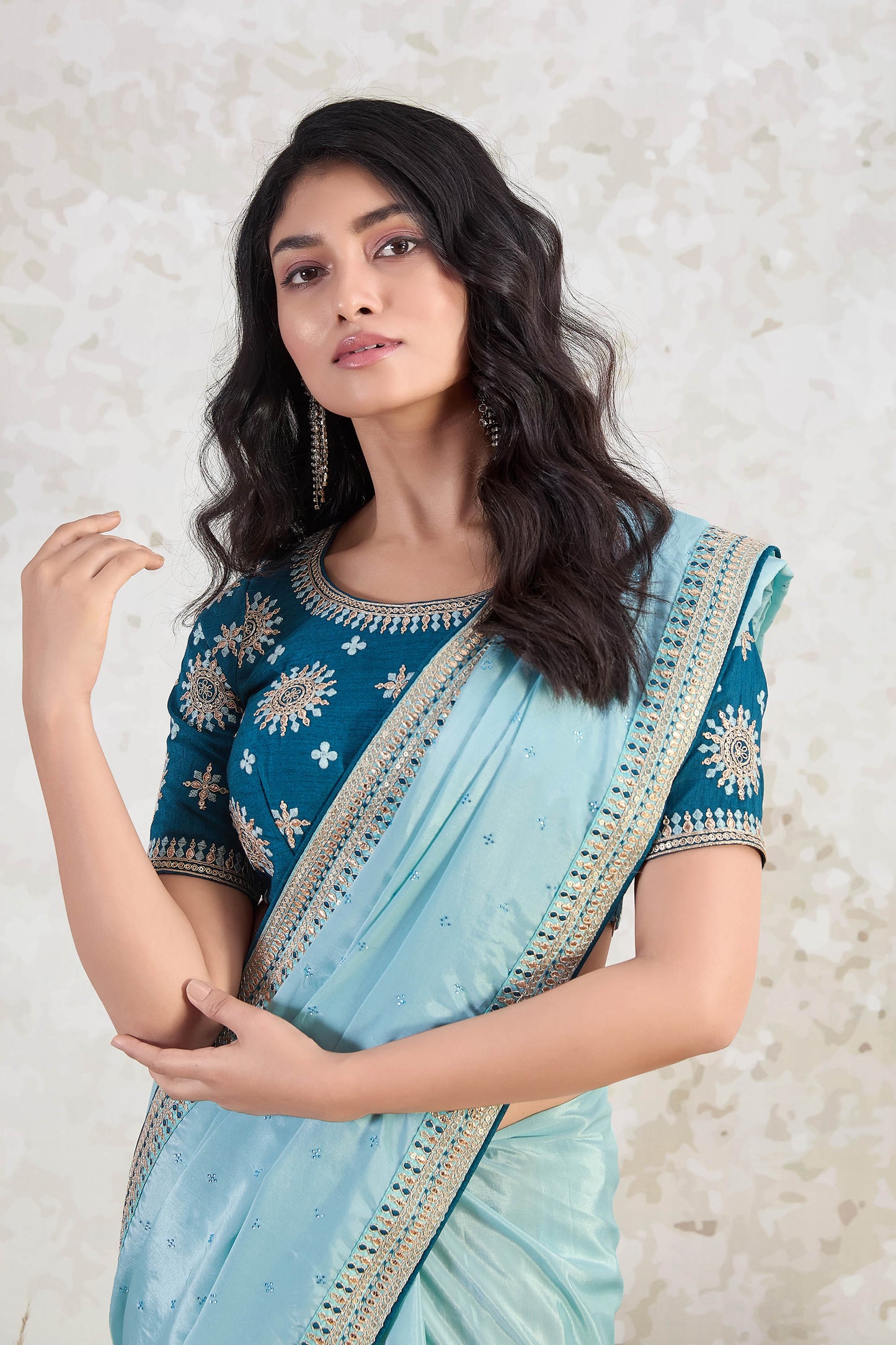 Dusty Ferozi Ishkiya Blueberry Silk Saree