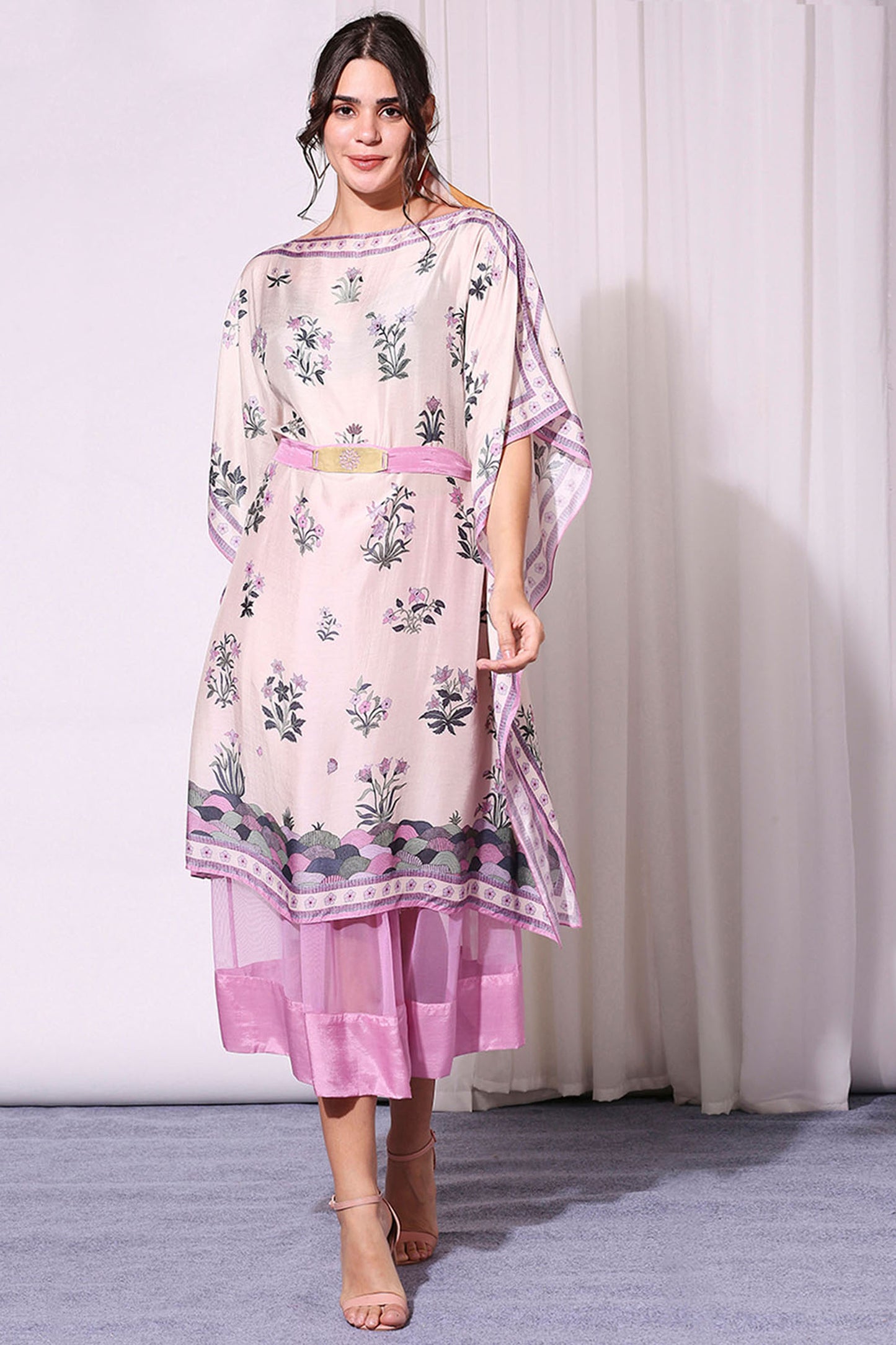 Pastel Floral Kaftaan Set