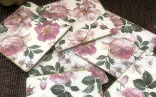 Floral Square Coasters - Set of 6