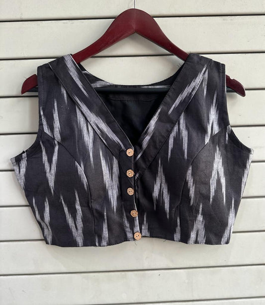 Stylish Ikkat Blouses - Black and Grey