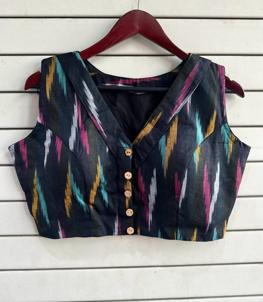 Stylish Ikkat Blouses - Black and Multi