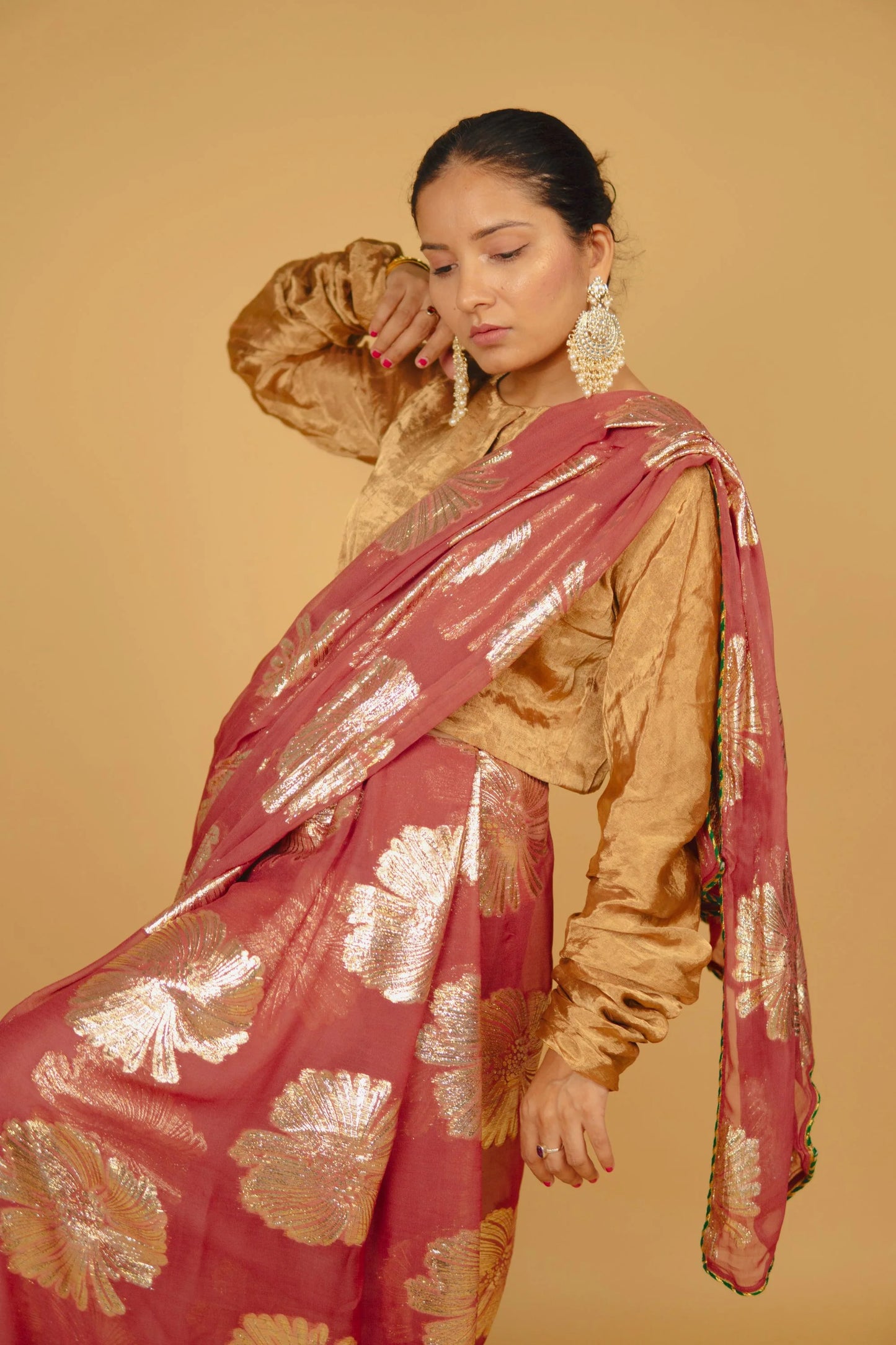 Faria Mehroon Georgette Sitara Saree