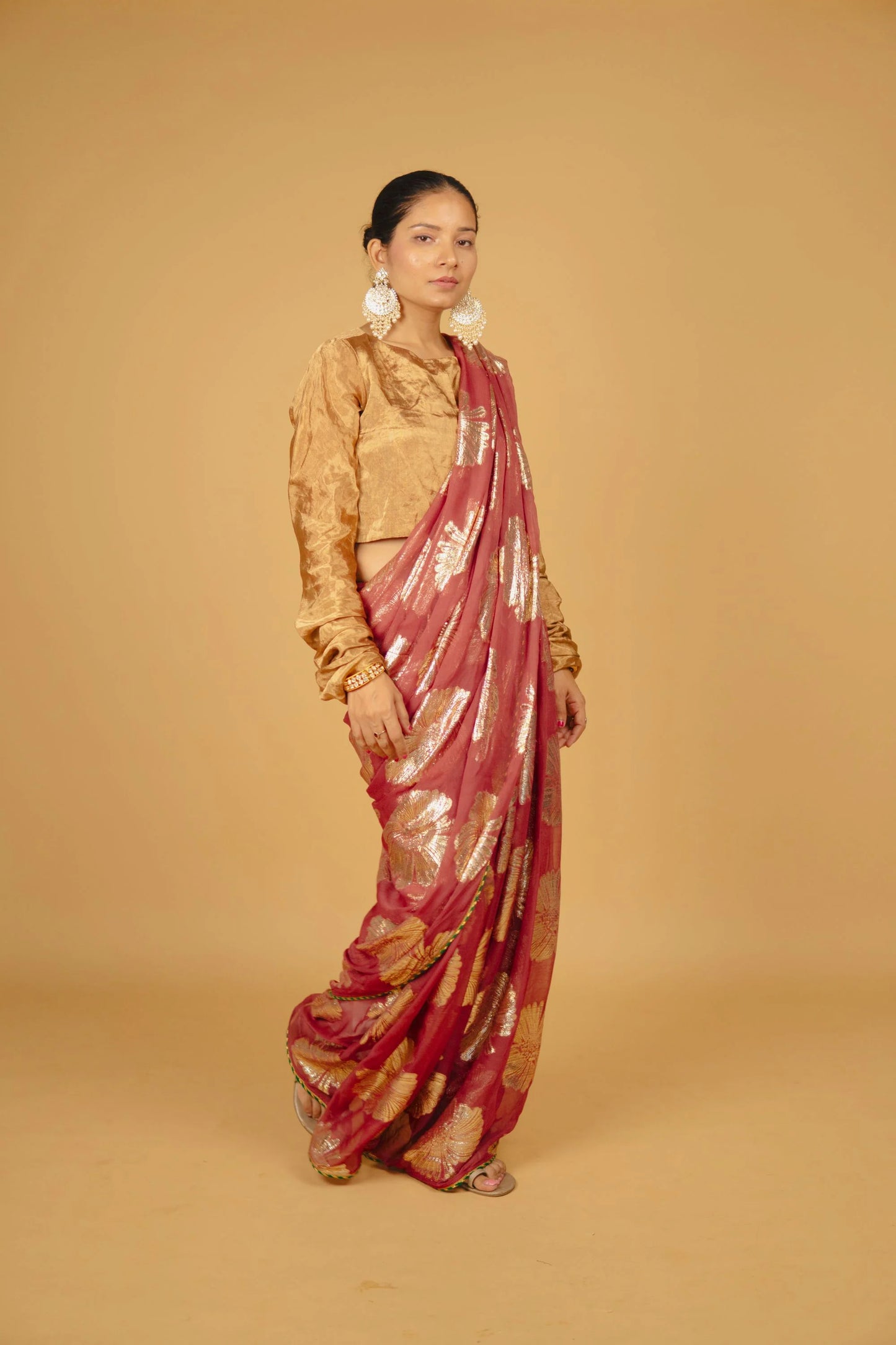 Faria Mehroon Georgette Sitara Saree