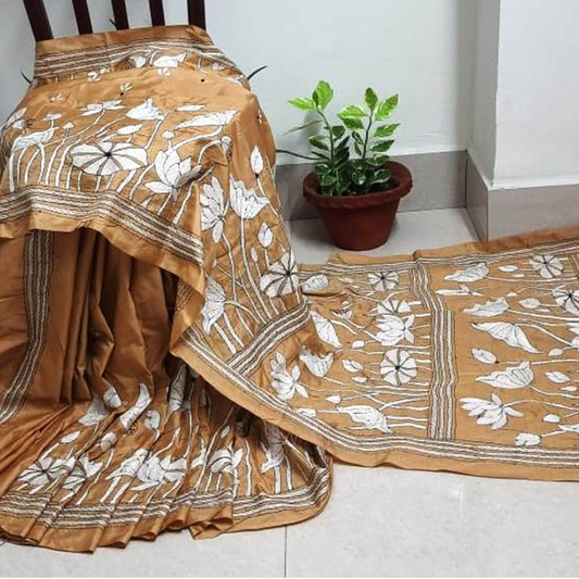 Shantiniketan Kantha Silk Saree By Rank Every Retire