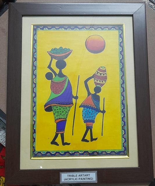 Authentic Tribal Art Handmade Painting By Rank Never Retire