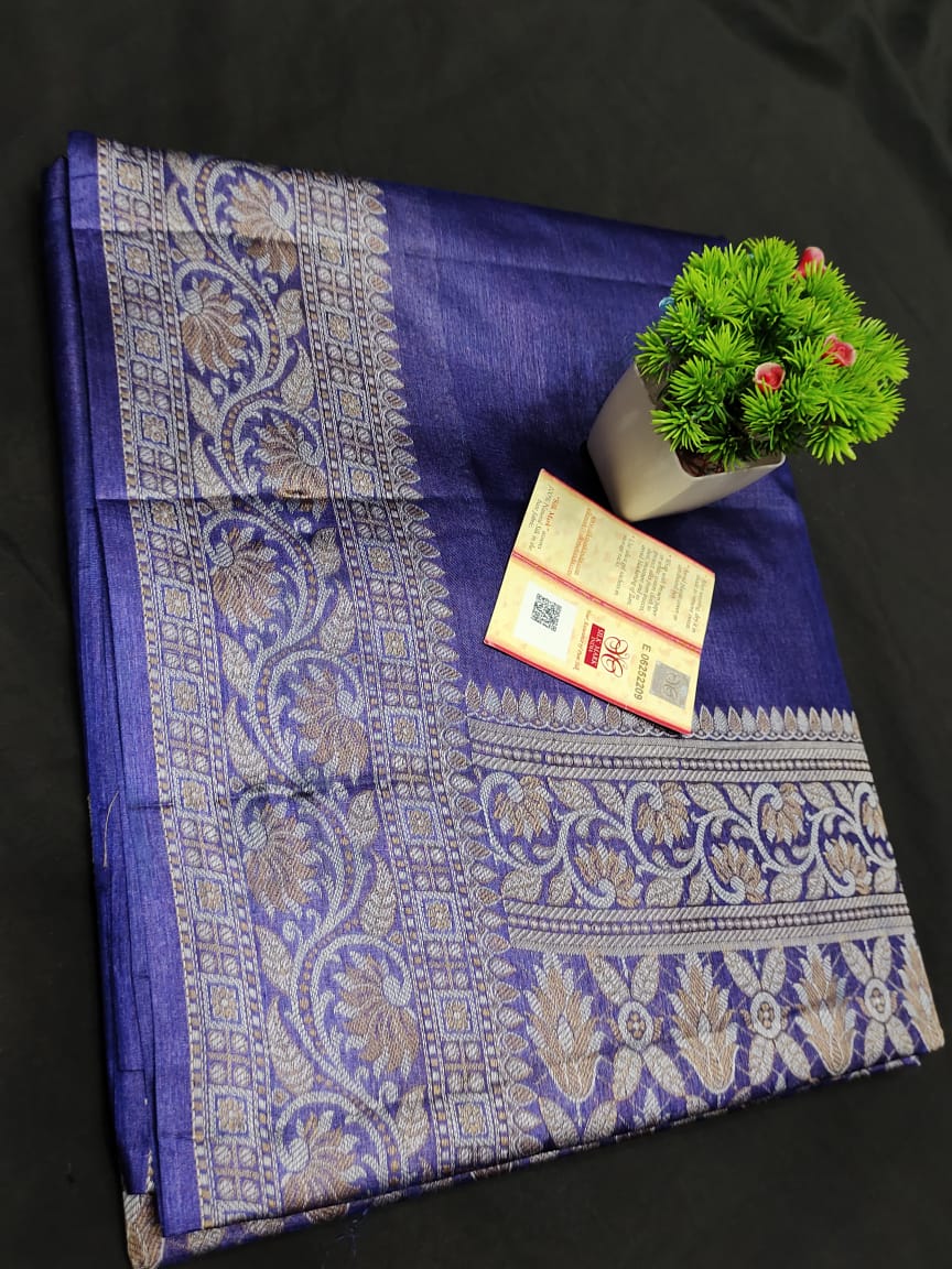 Tussar Silk Tifli Border Saree