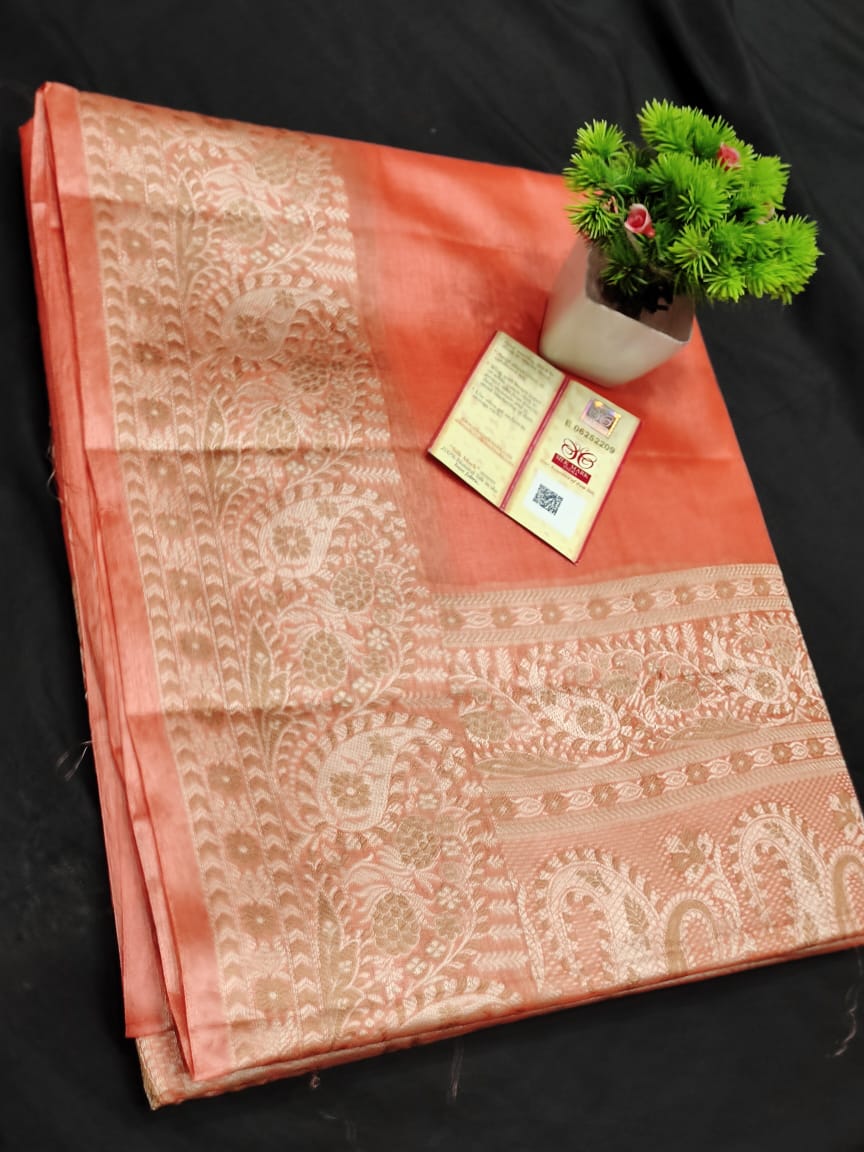 Tussar Silk Tifli Border Saree