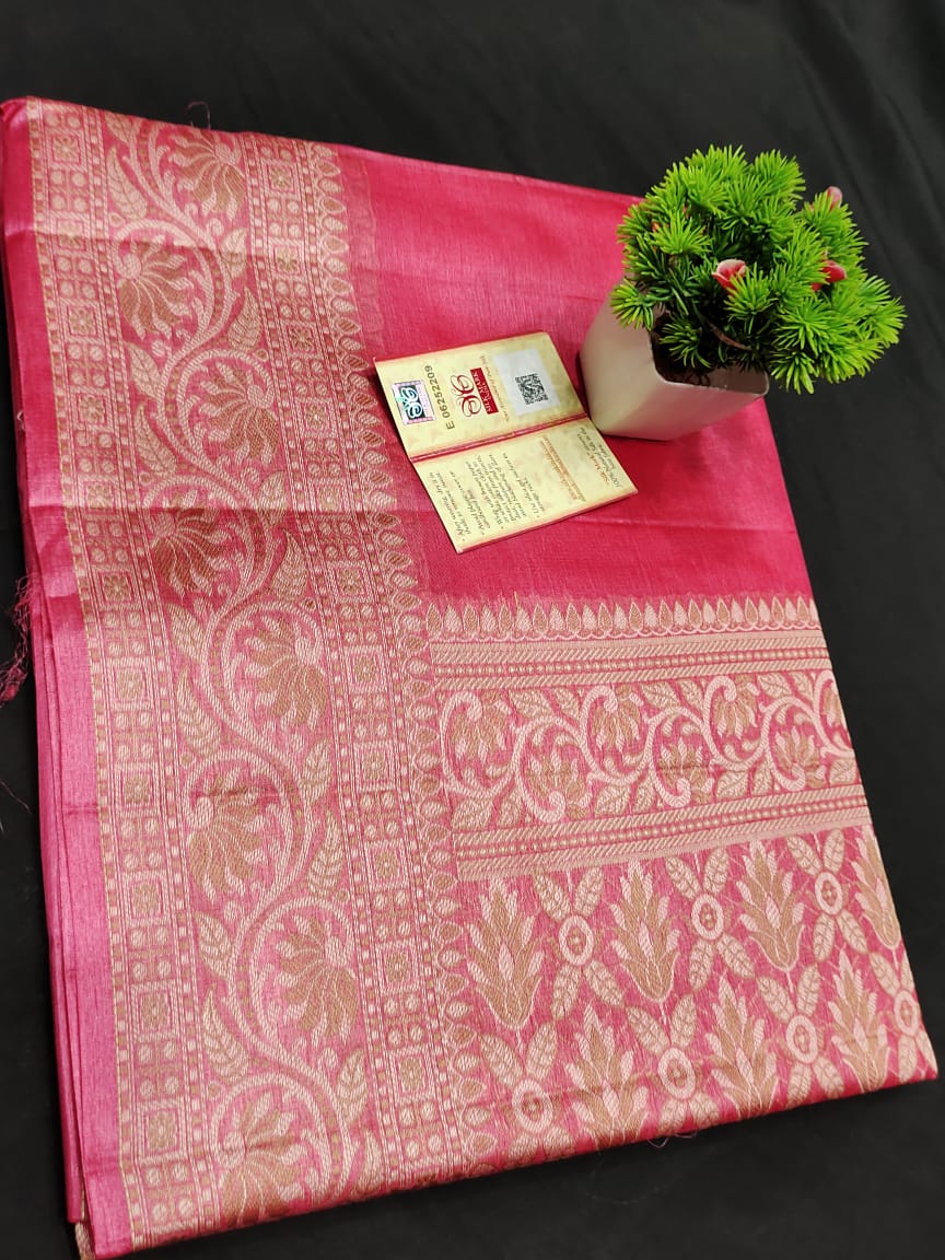 Tussar Silk Tifli Border Saree