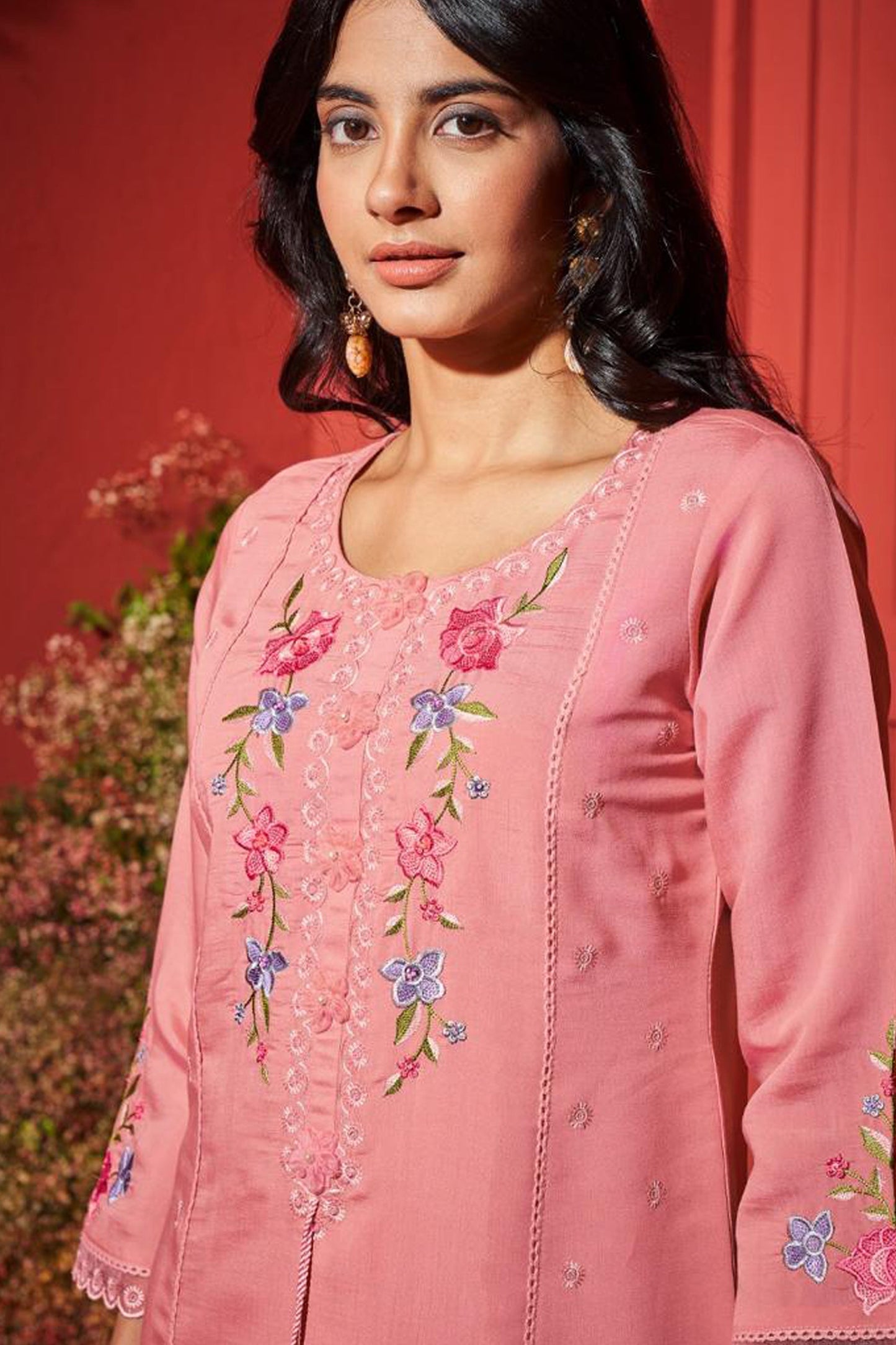 Blush Petal Silk Kurta Set