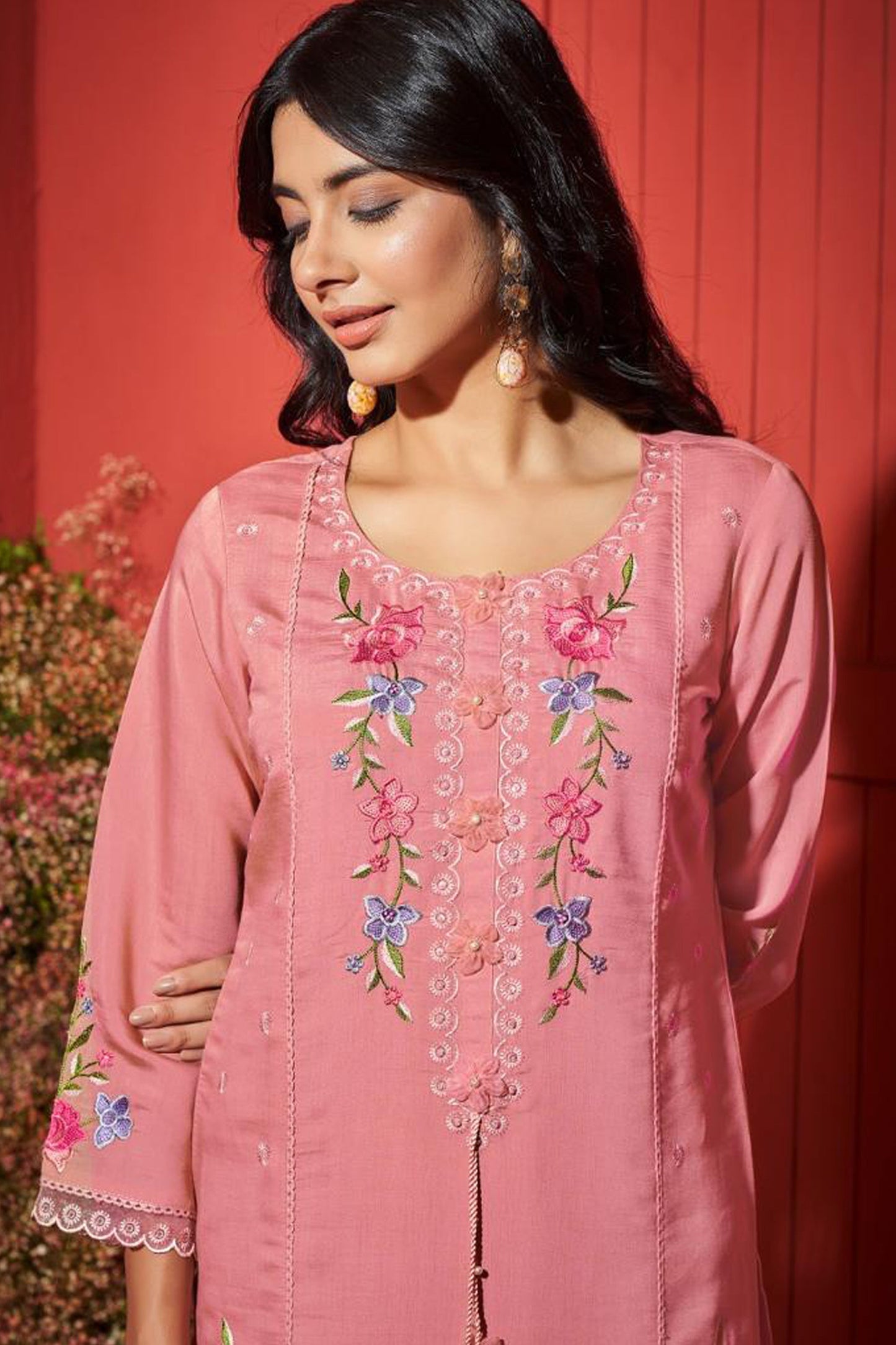 Blush Petal Silk Kurta Set