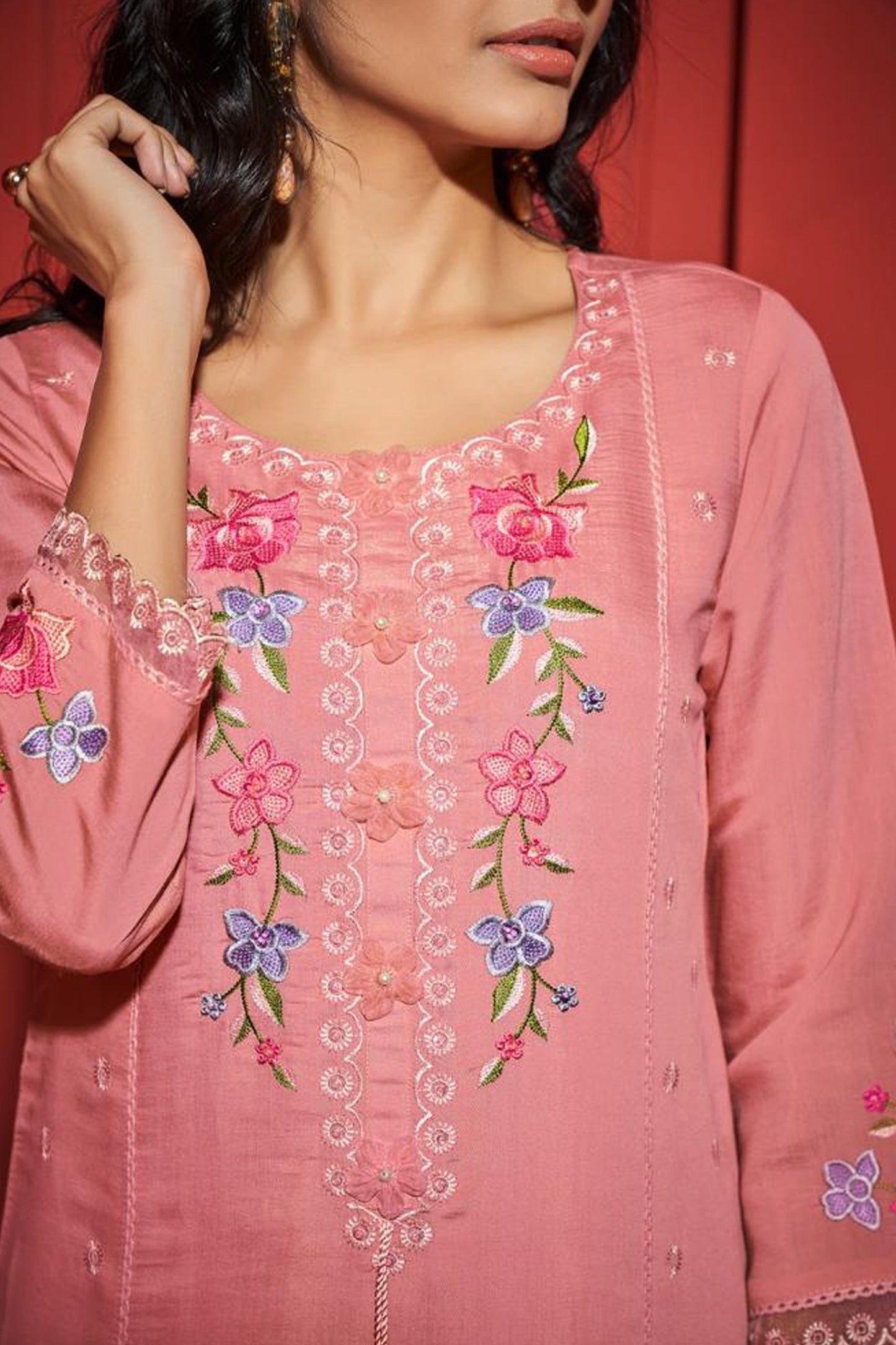 Blush Petal Silk Kurta Set