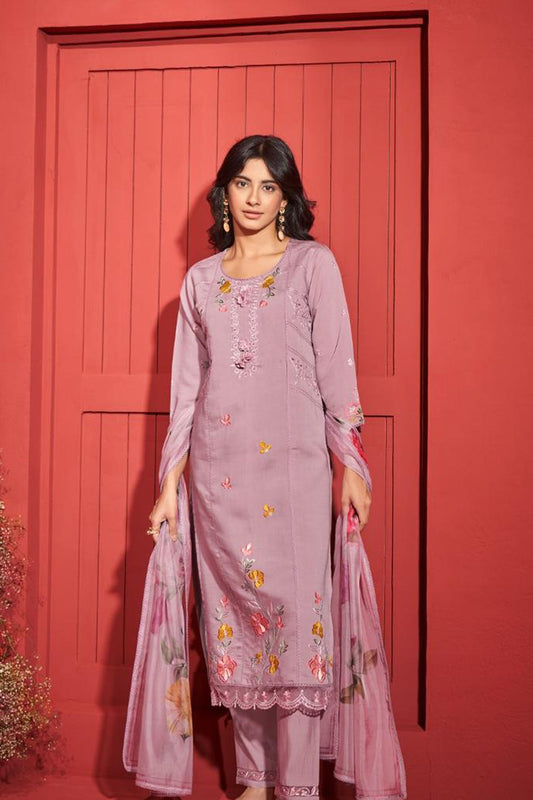 Lavender Bliss Silk Kurta Set