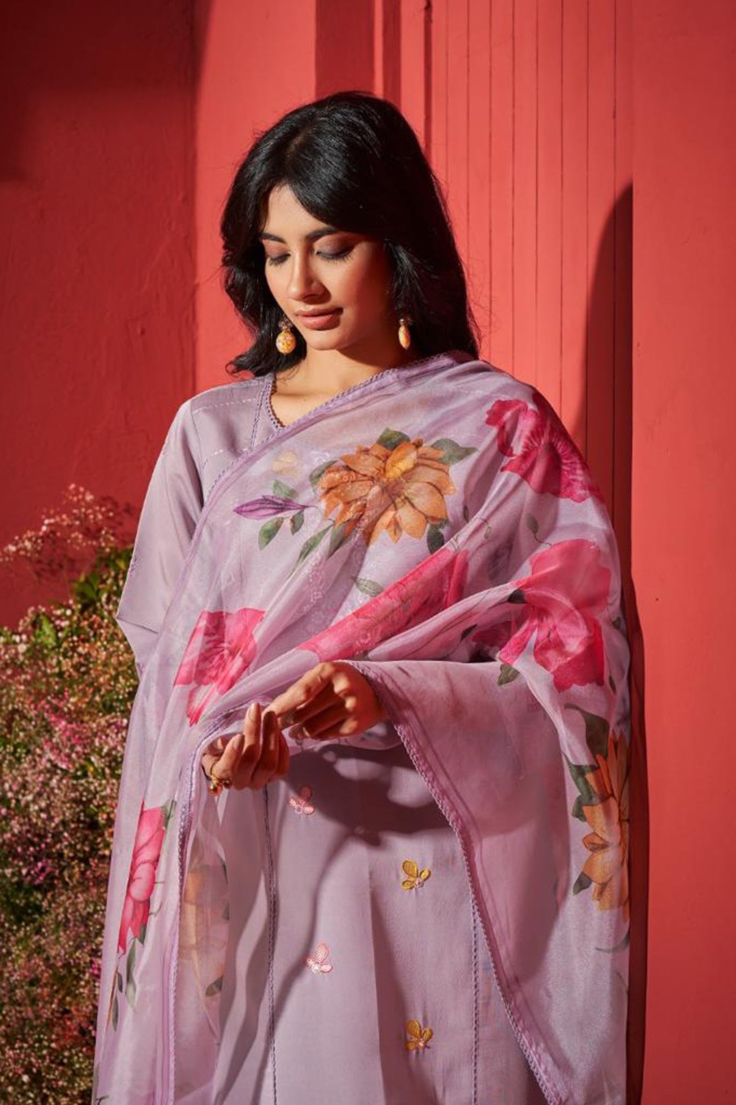 Lavender Bliss Silk Kurta Set