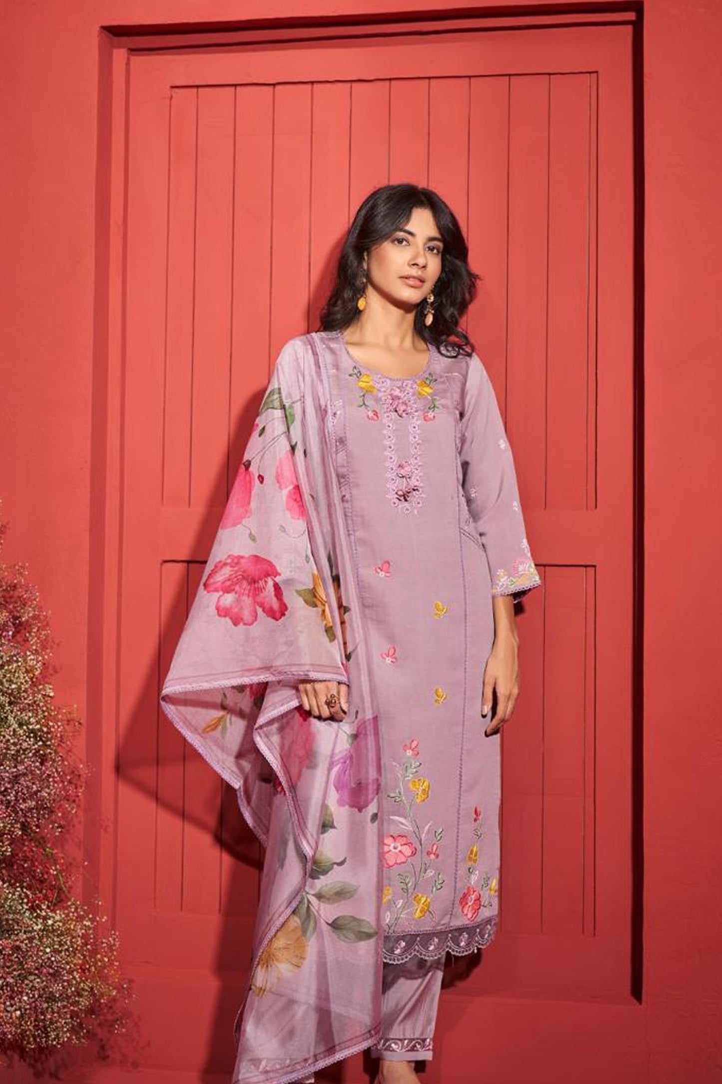 Lavender Bliss Silk Kurta Set