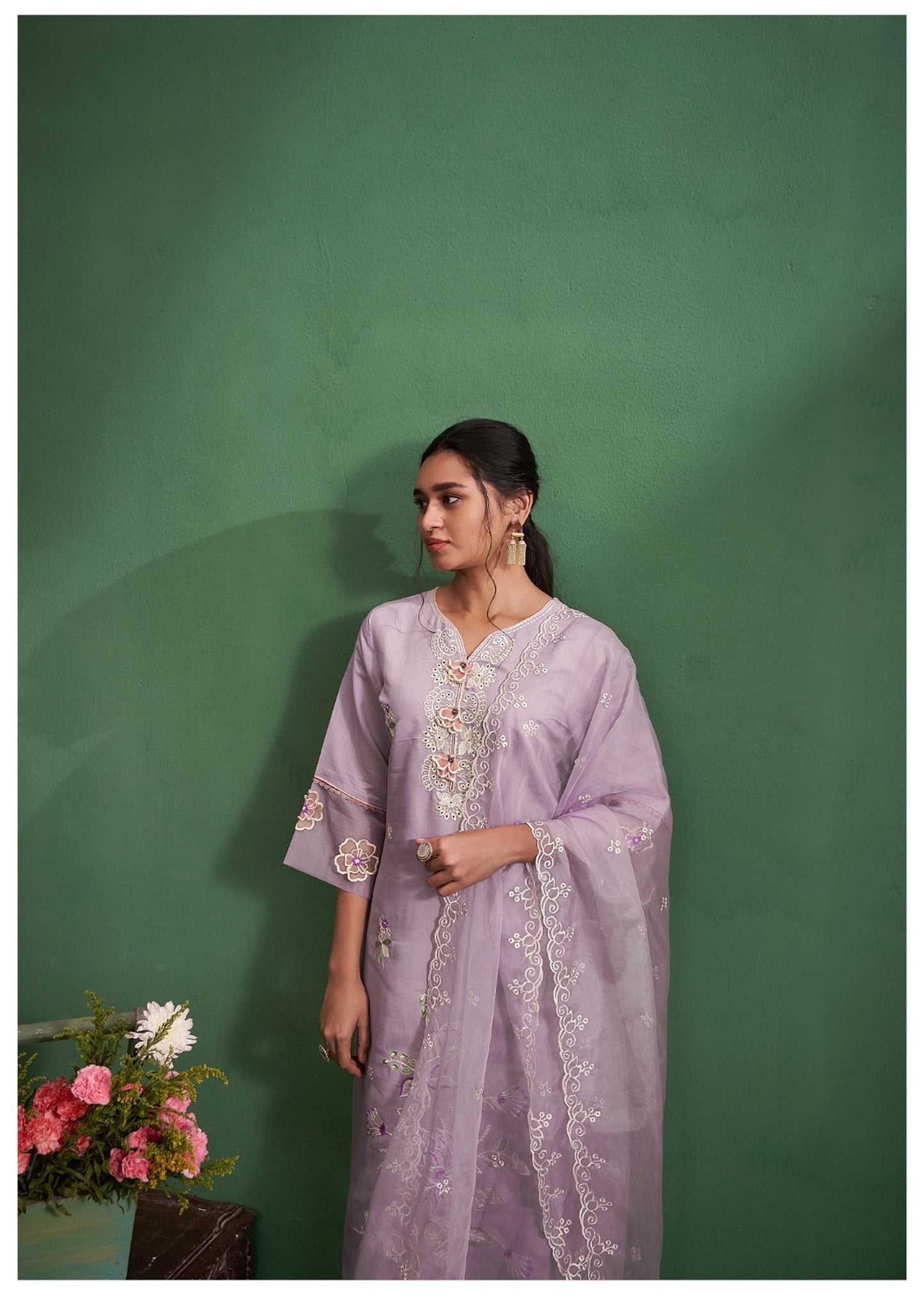 Purple Elegance Cotton Kurta Set