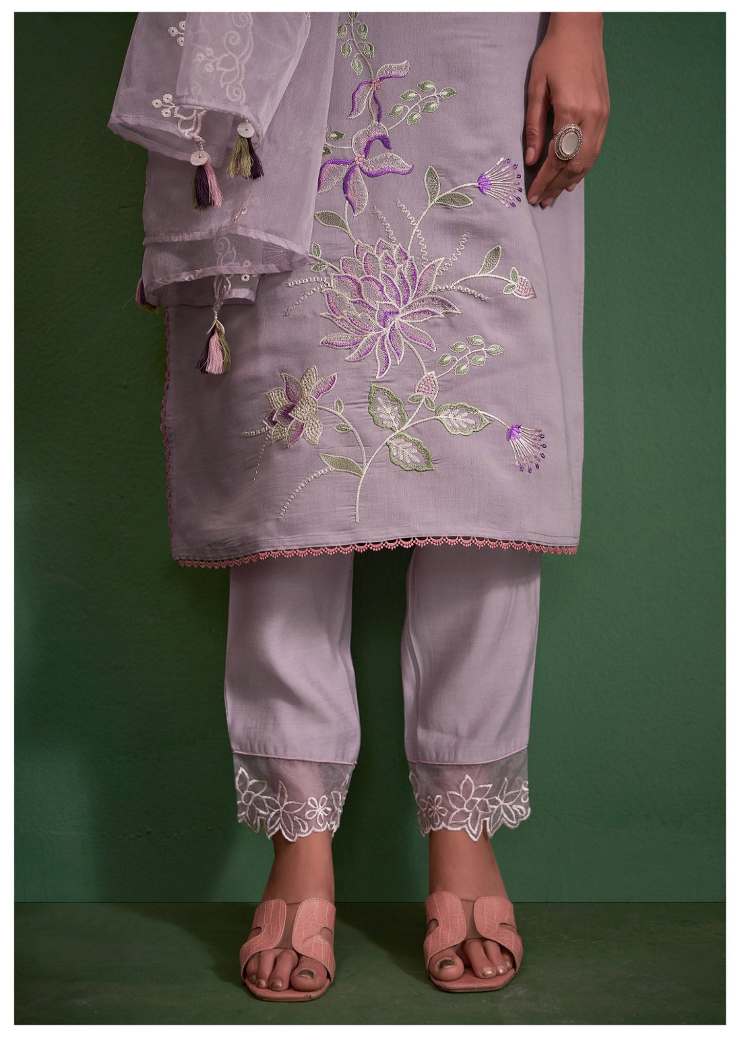 Purple Elegance Cotton Kurta Set