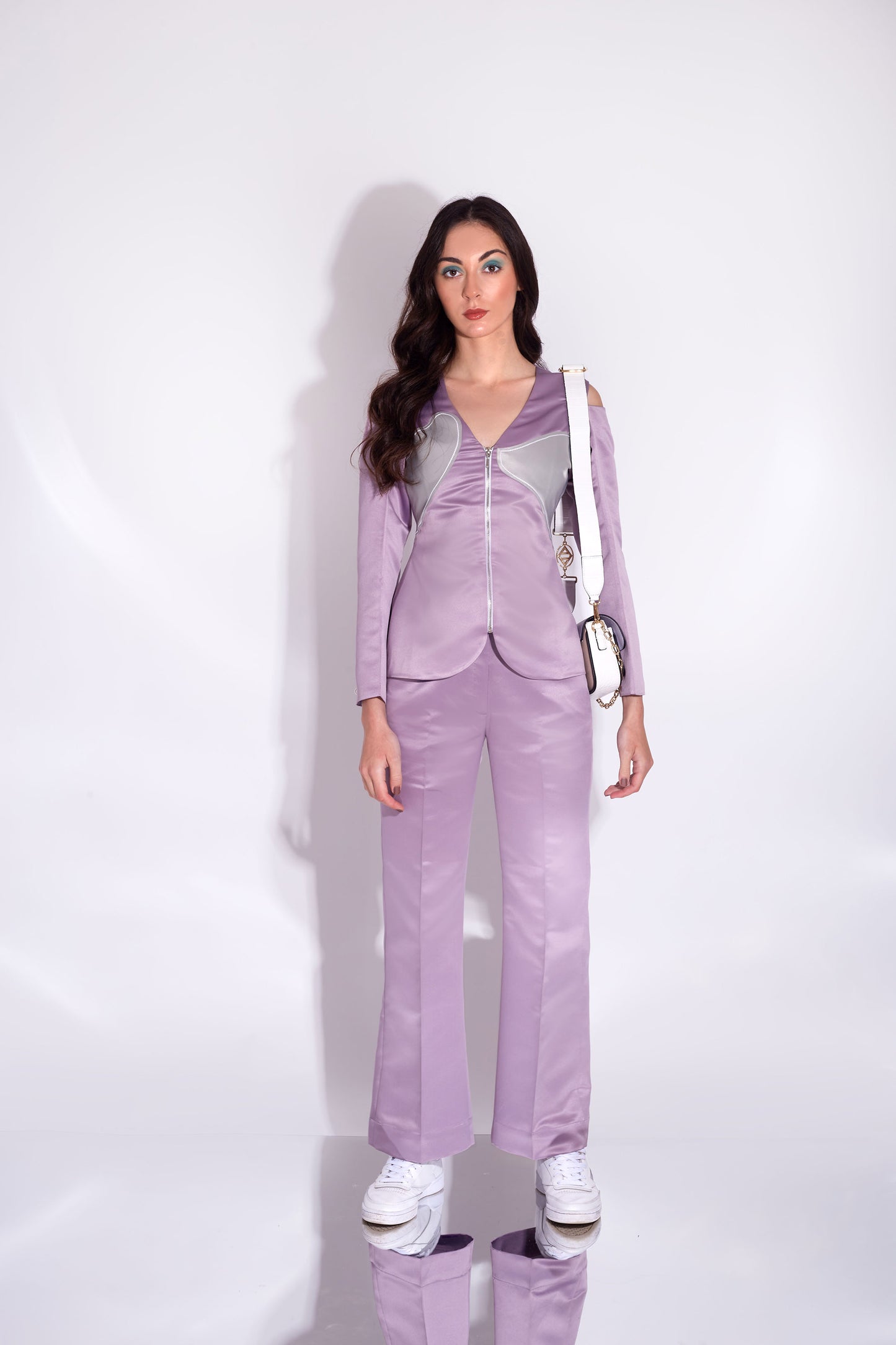 MUSE PANTSUIT  Violet and Grey pant shirt