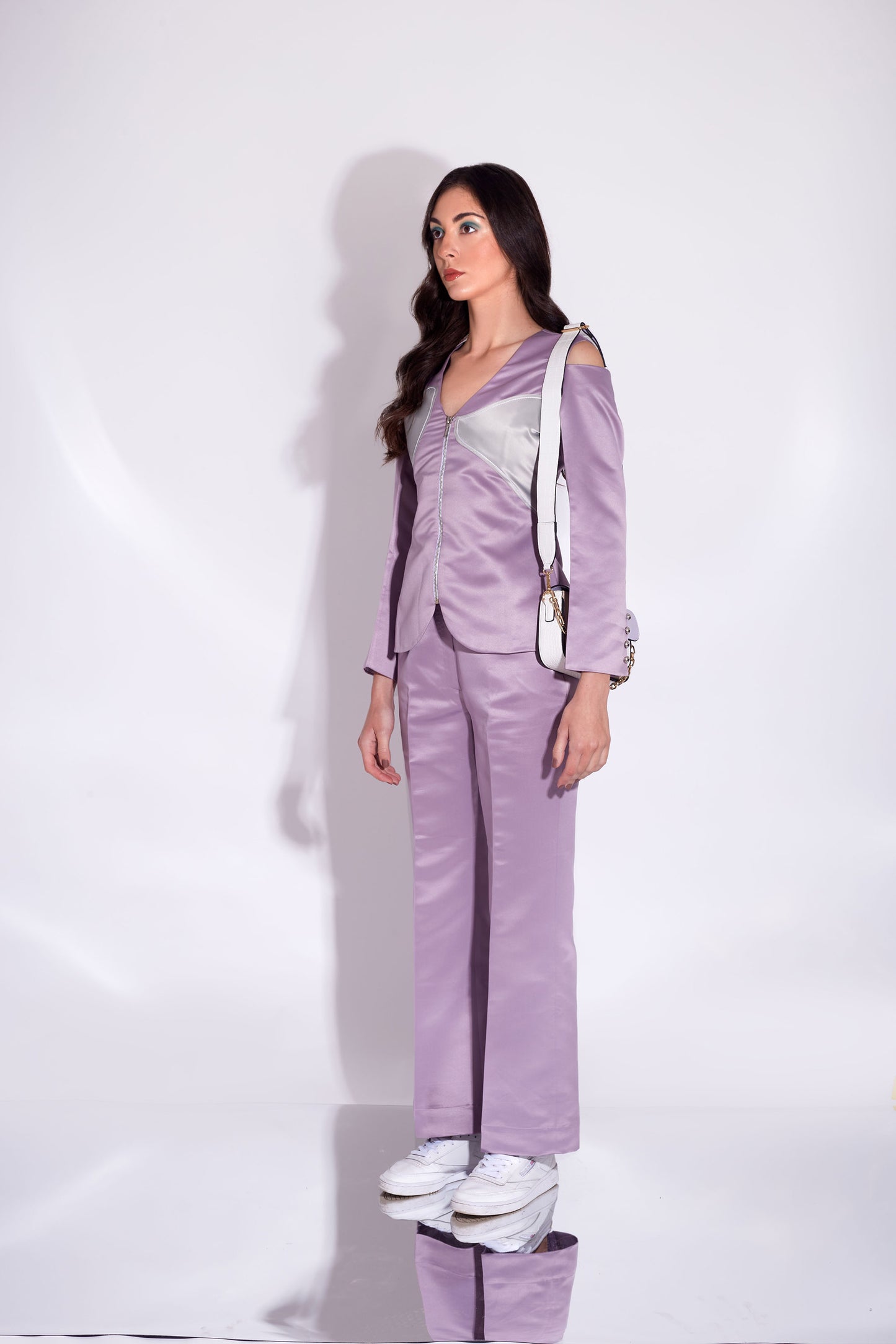 MUSE PANTSUIT  Violet and Grey pant shirt