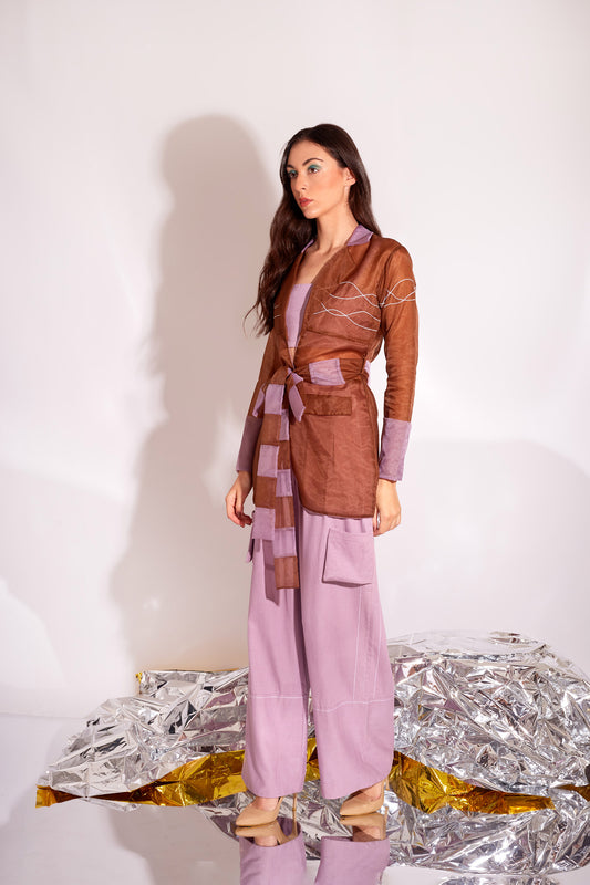 Breeze Set Nutshell Brown , Violet Jacket and pants