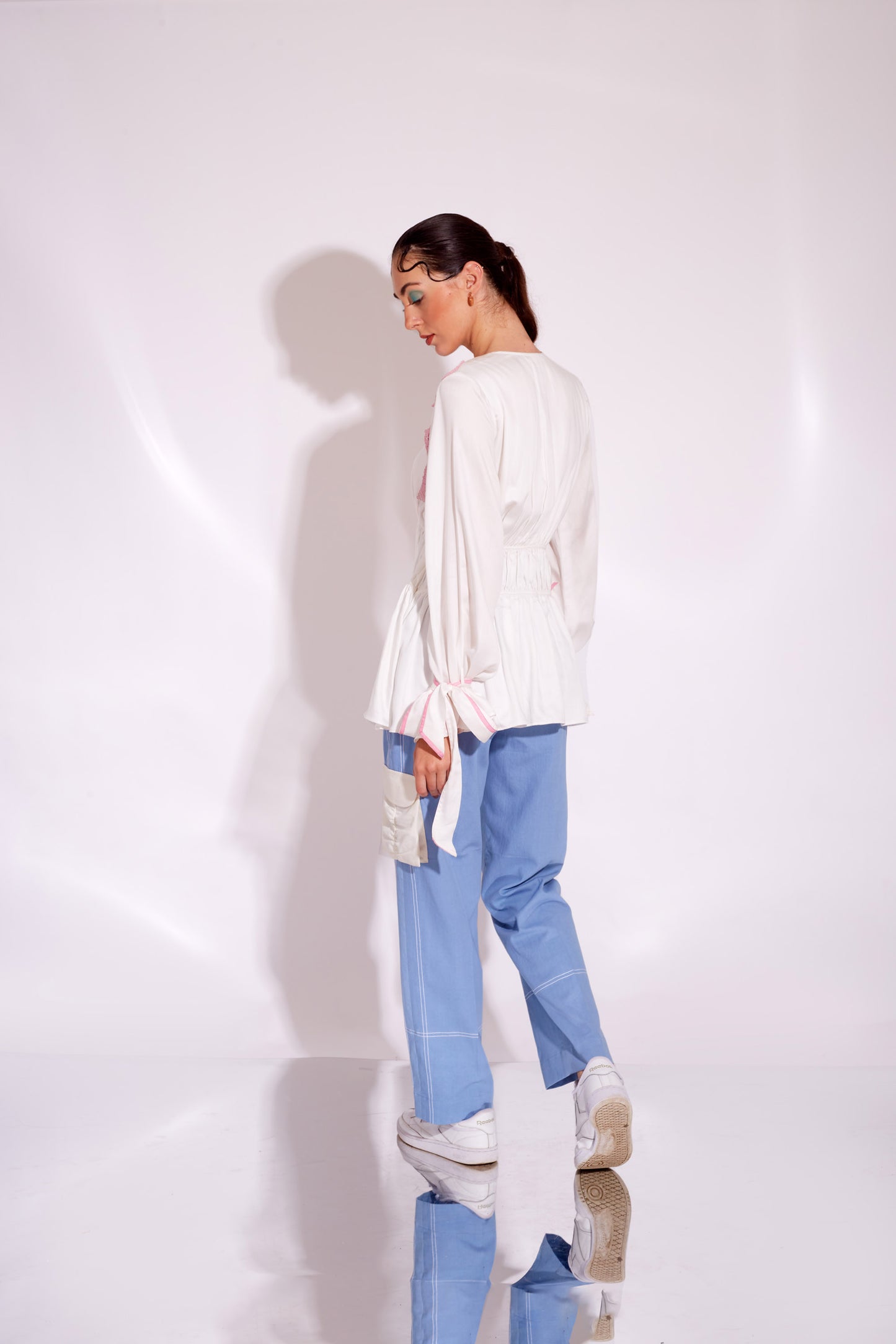 Brady Mabel White, Cerulean Cargo pant shirt