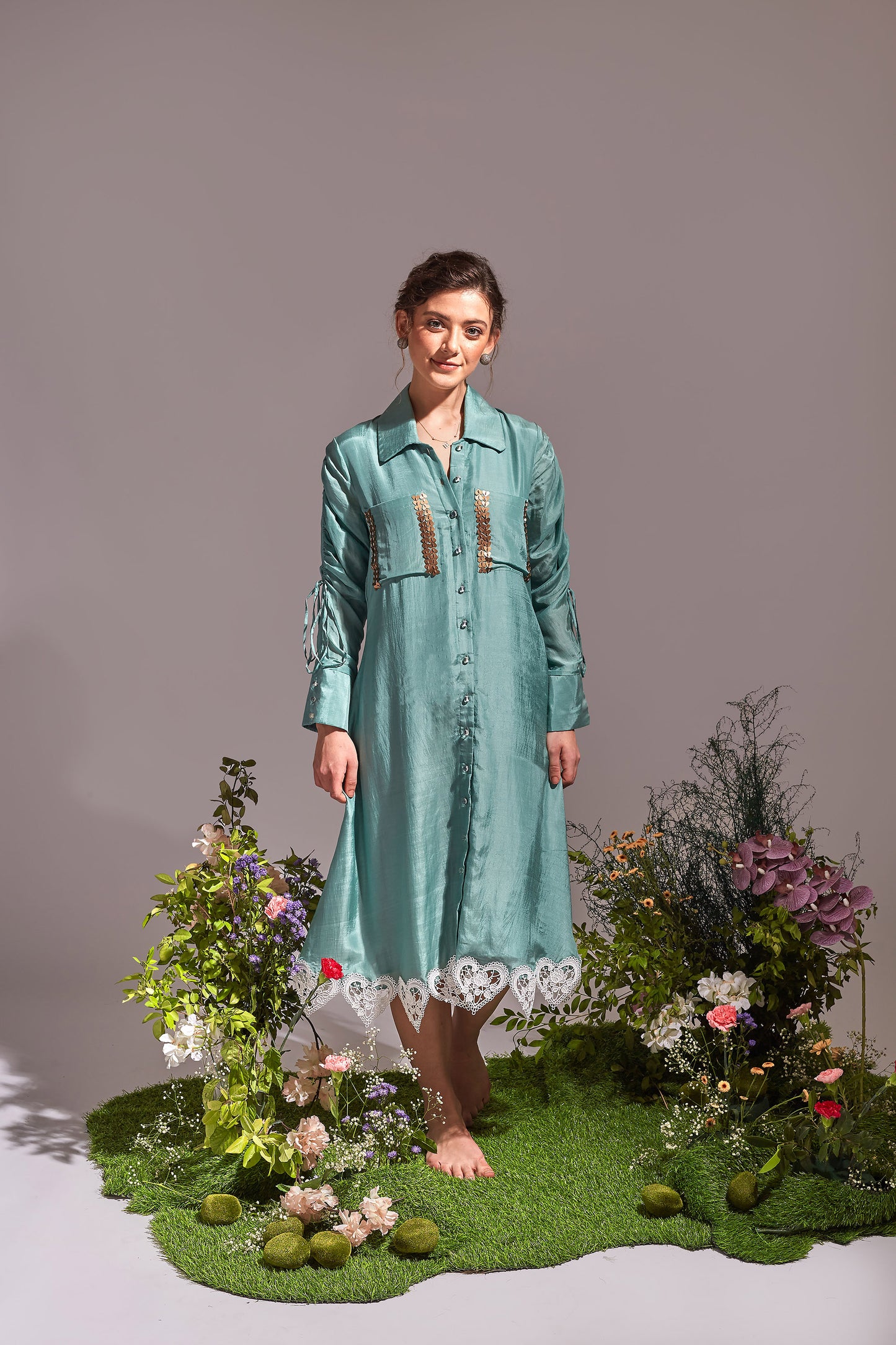 MAPLE Light Sea Green  Dress