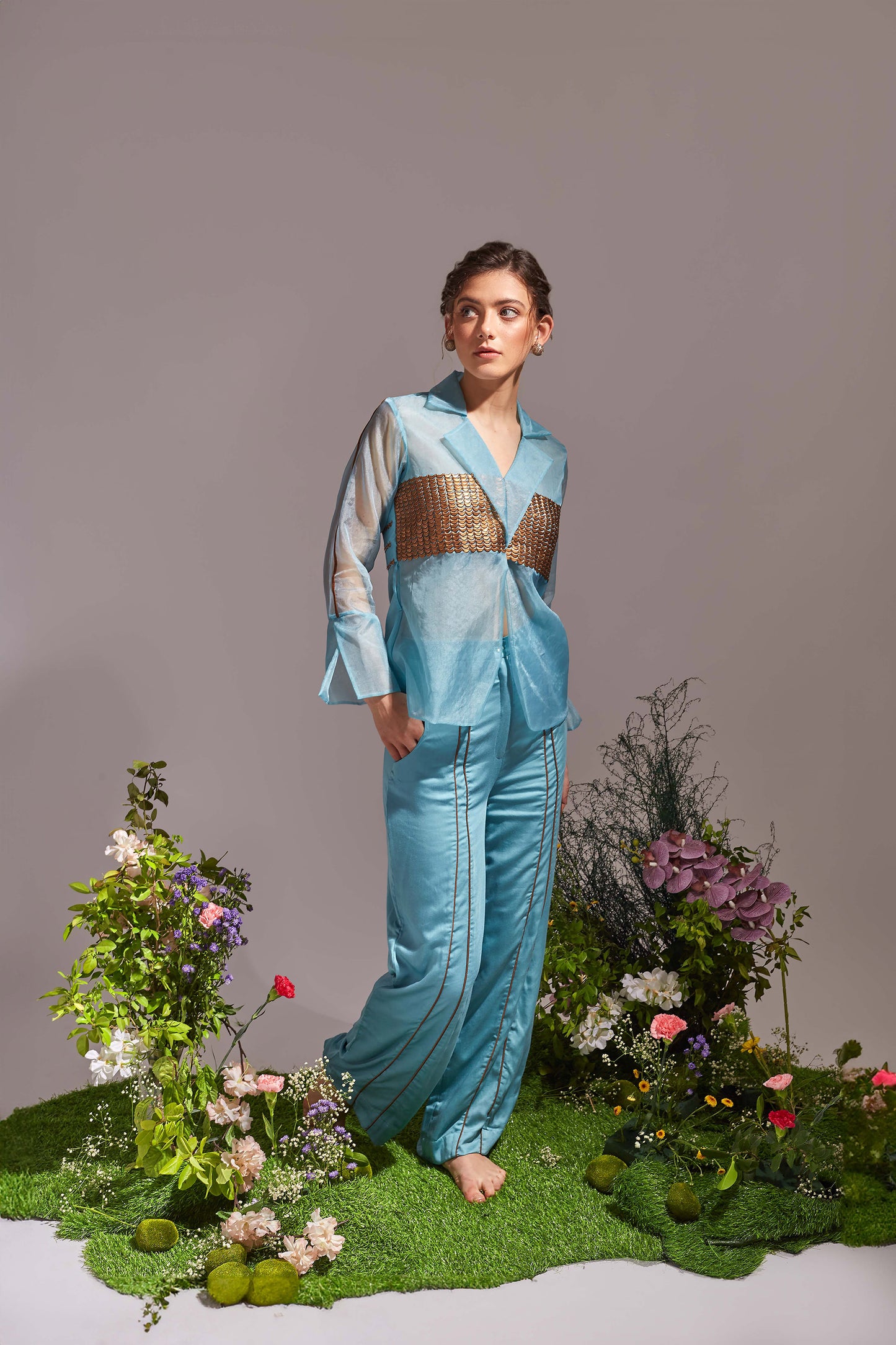 NORA Cyan Blue Pant set