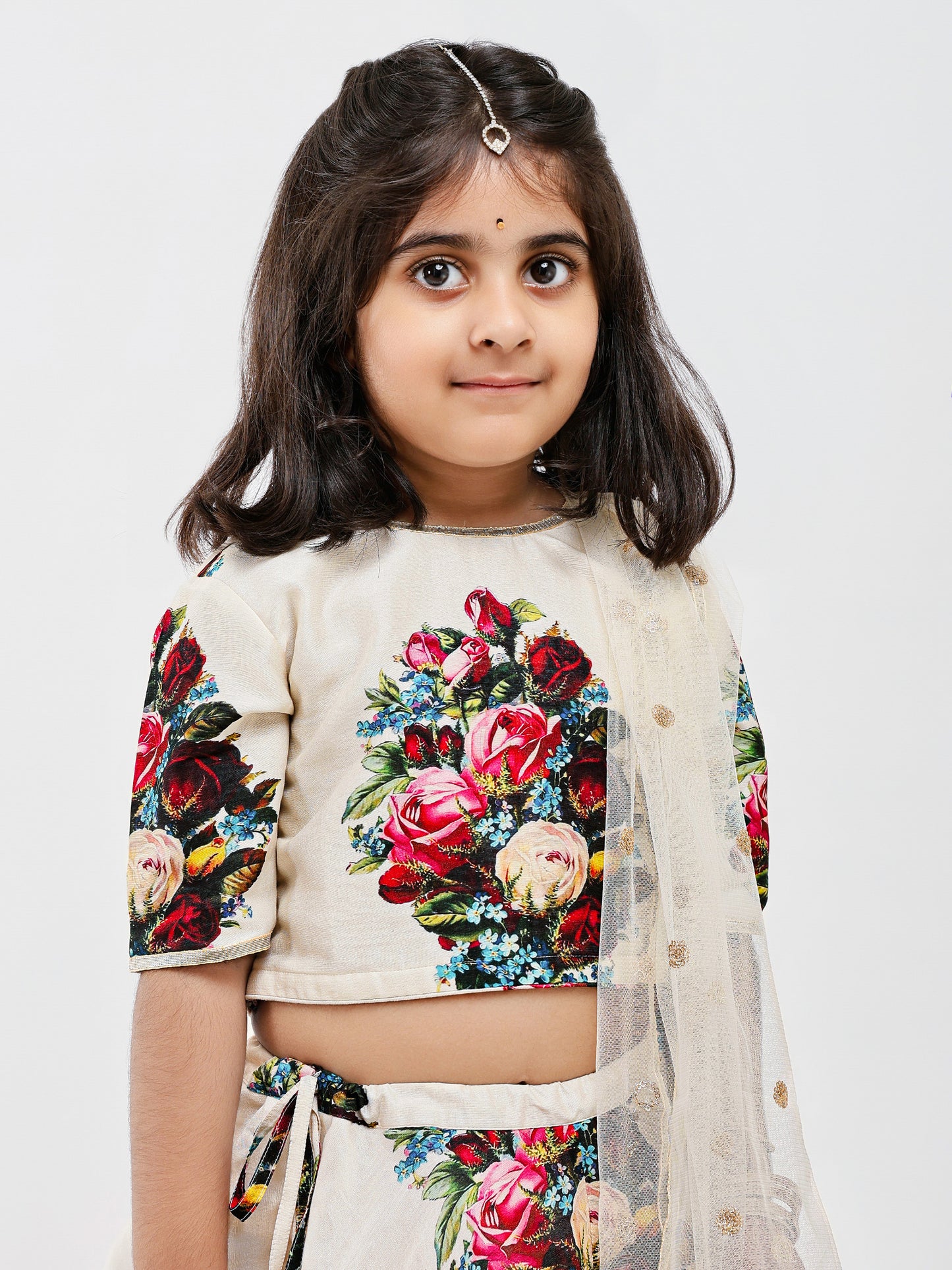 Ivory kids Floral lehenga