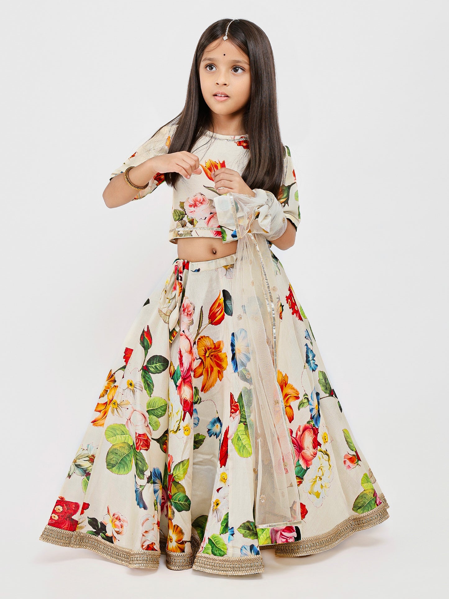 Ivory Kids Multicolor lehenga