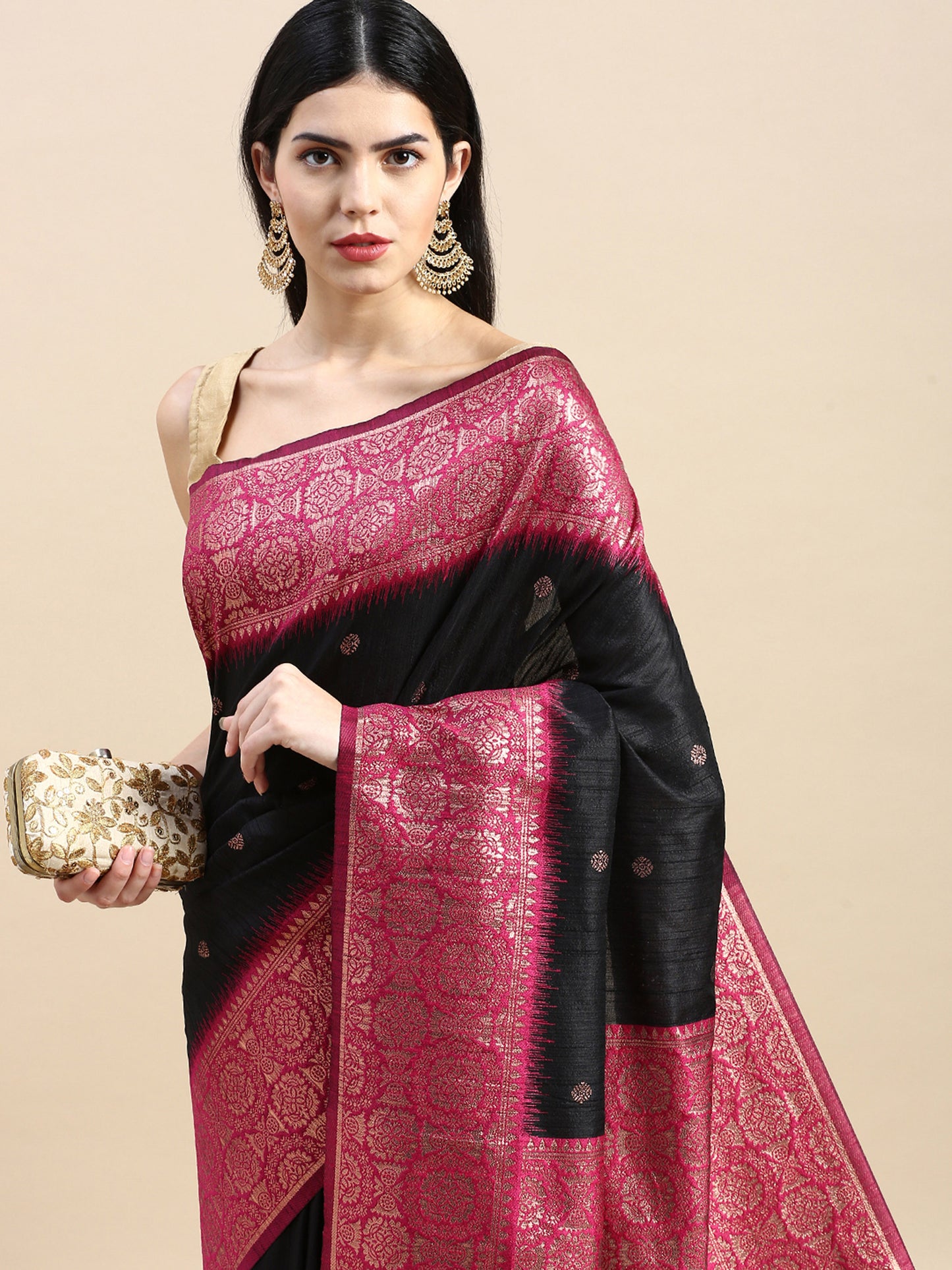 Black Vaisali Zari Woven Banarasi Silk saree