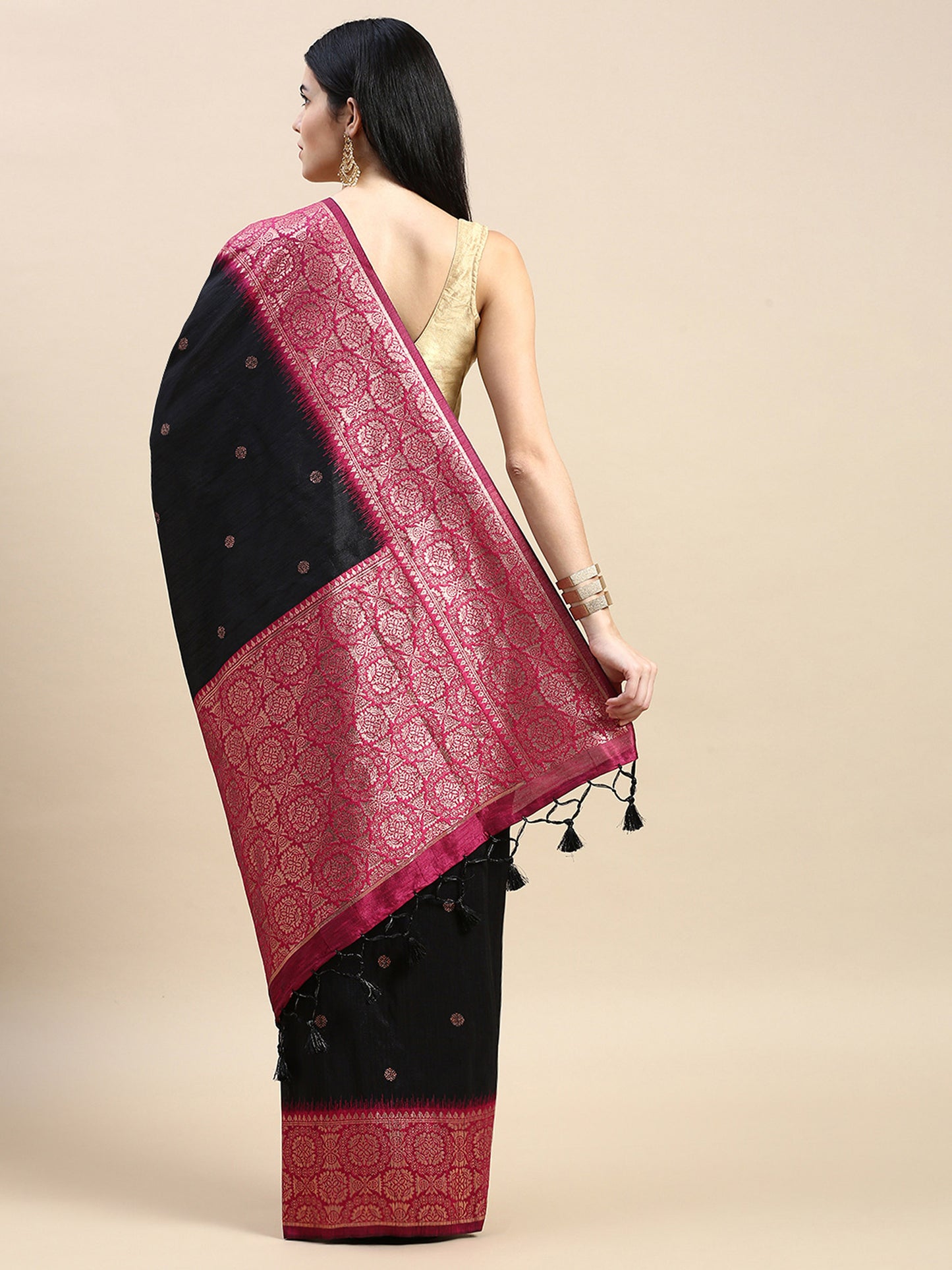 Black Vaisali Zari Woven Banarasi Silk saree