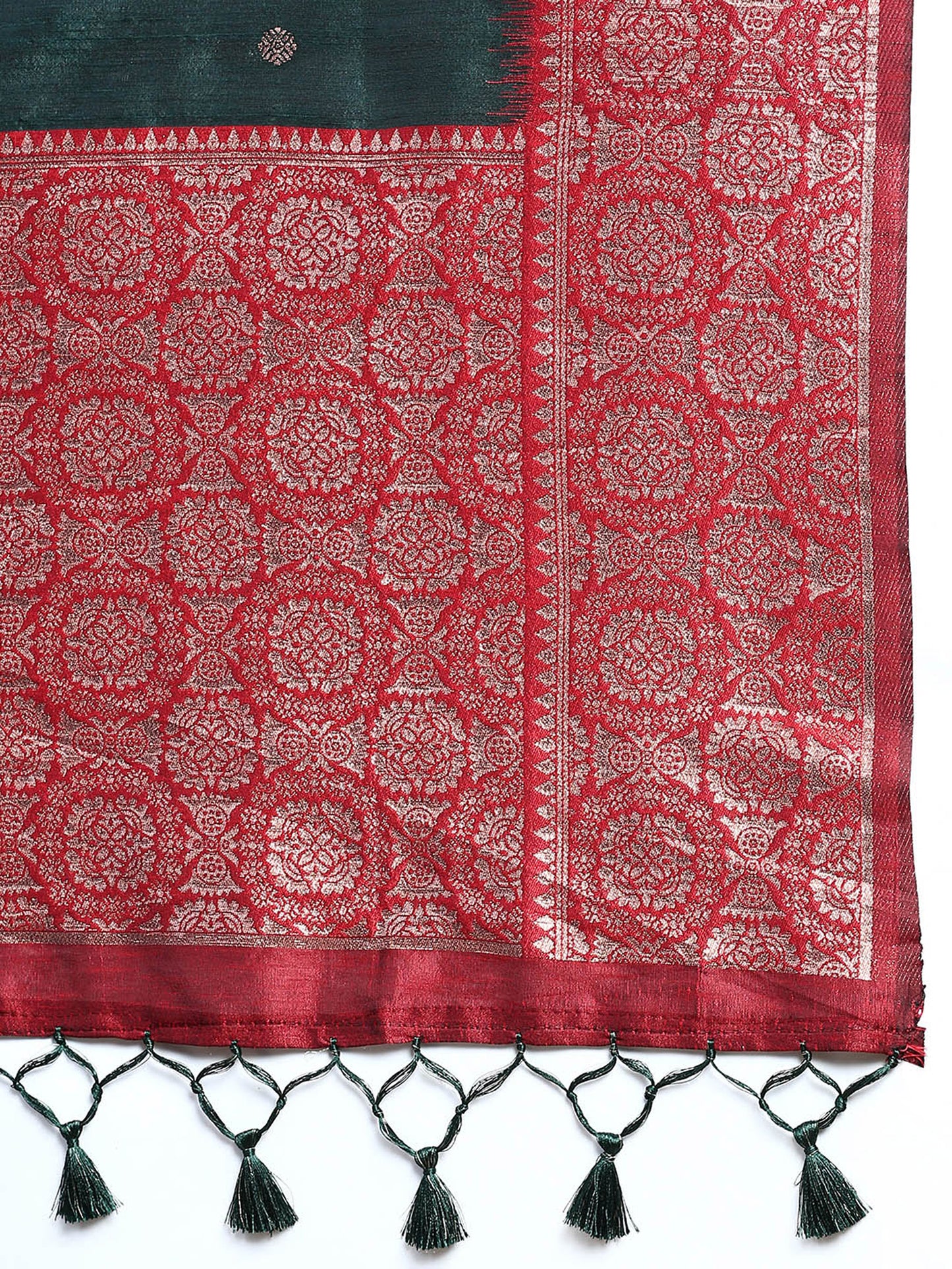 Bottle Green Vaisali Zari Woven Banarasi Silk saree