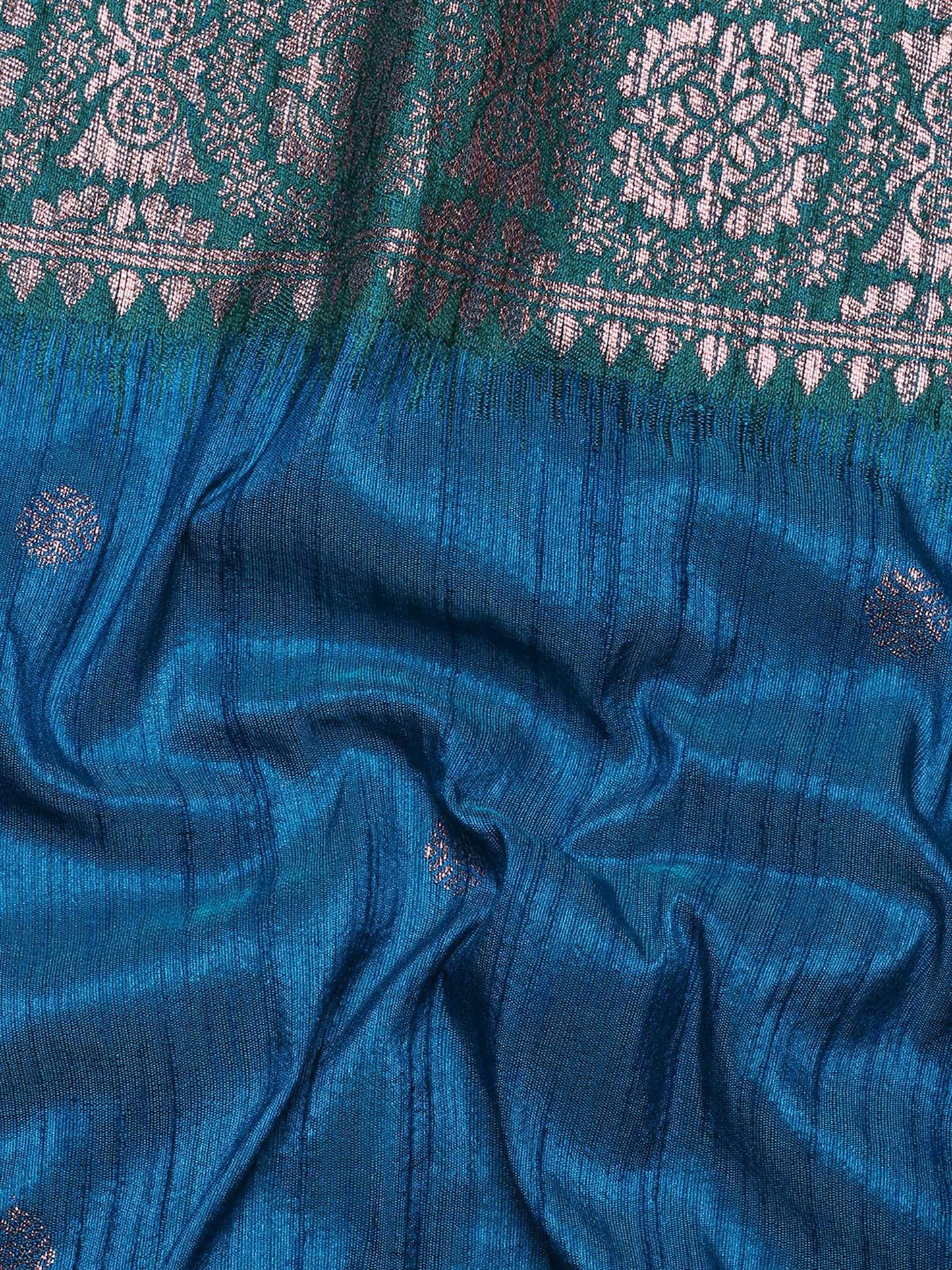 Firozi Vaisali Zari Woven Banarasi Silk saree