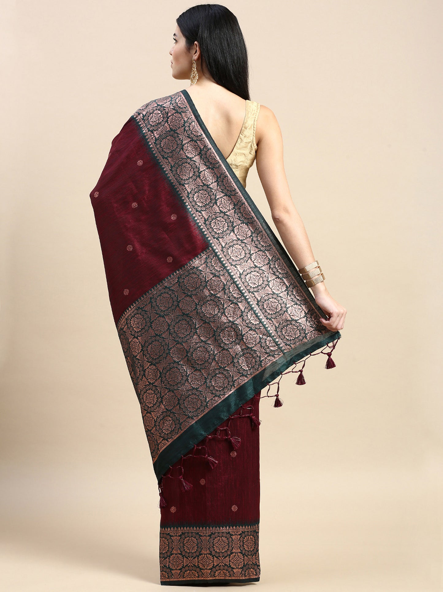 Maroon Vaisali Zari Woven Banarasi Silk saree