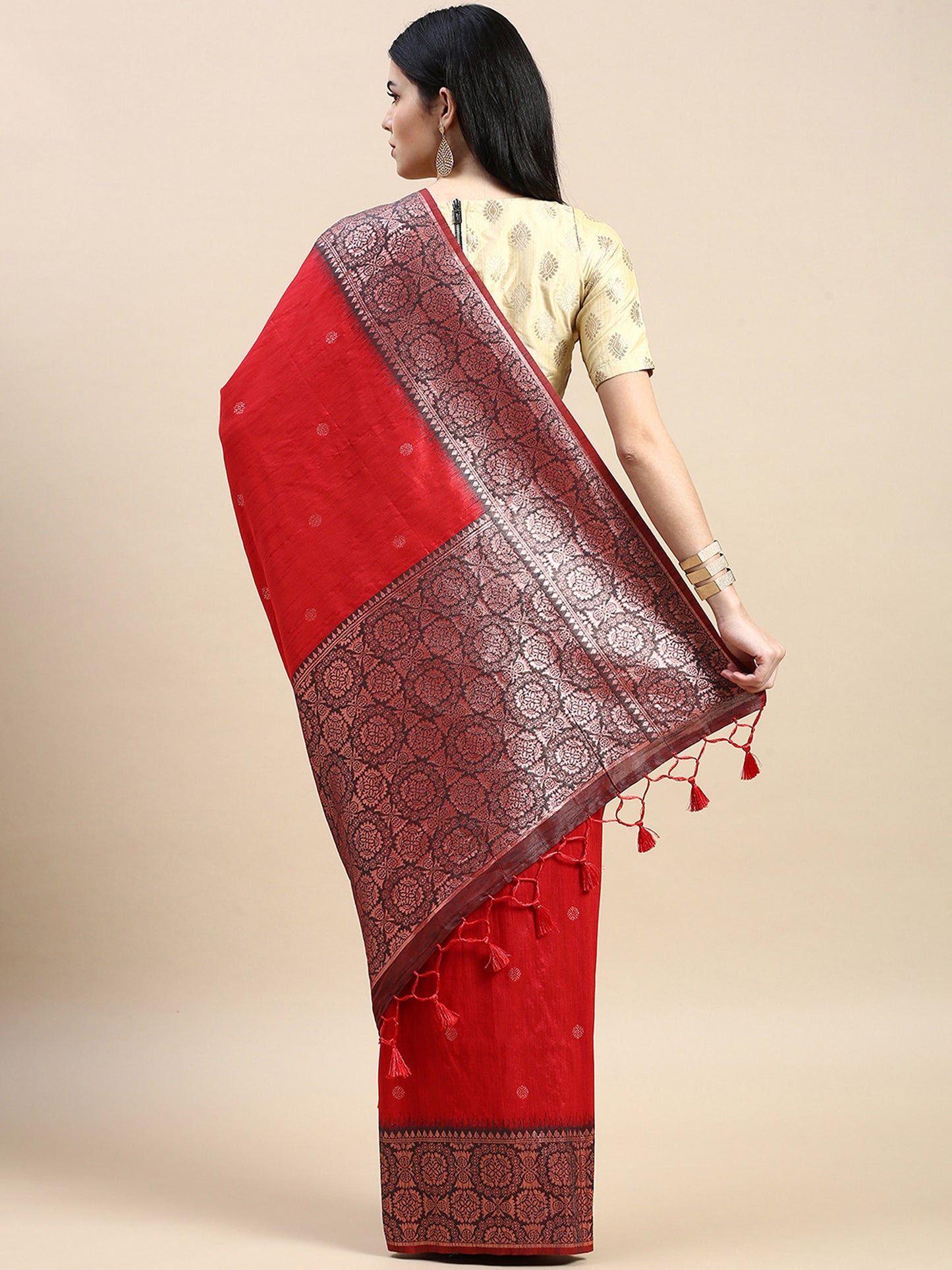 Red Vaisali Zari Woven Banarasi Silk saree